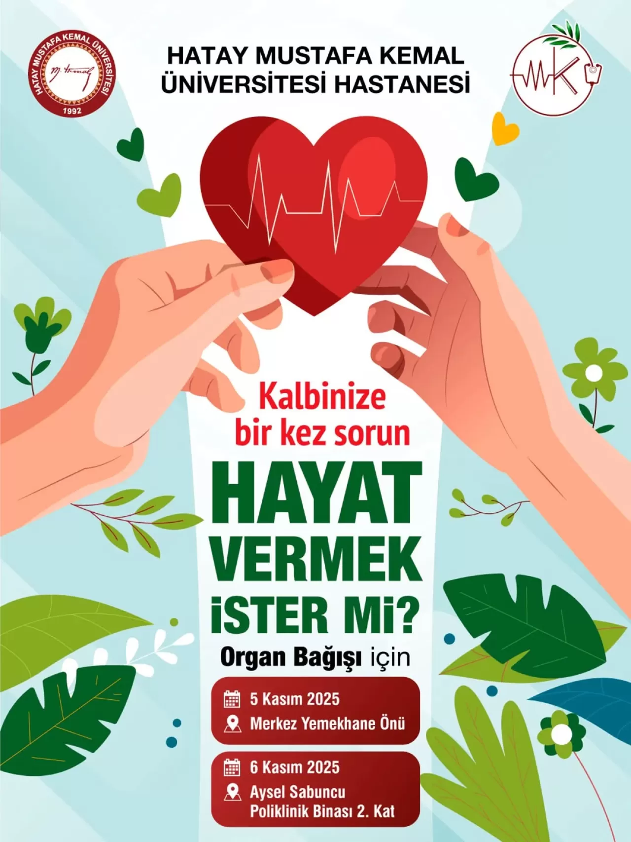 Hatay'da Organ Bağışı Farkındalık Etkinliği Düzenleniyor