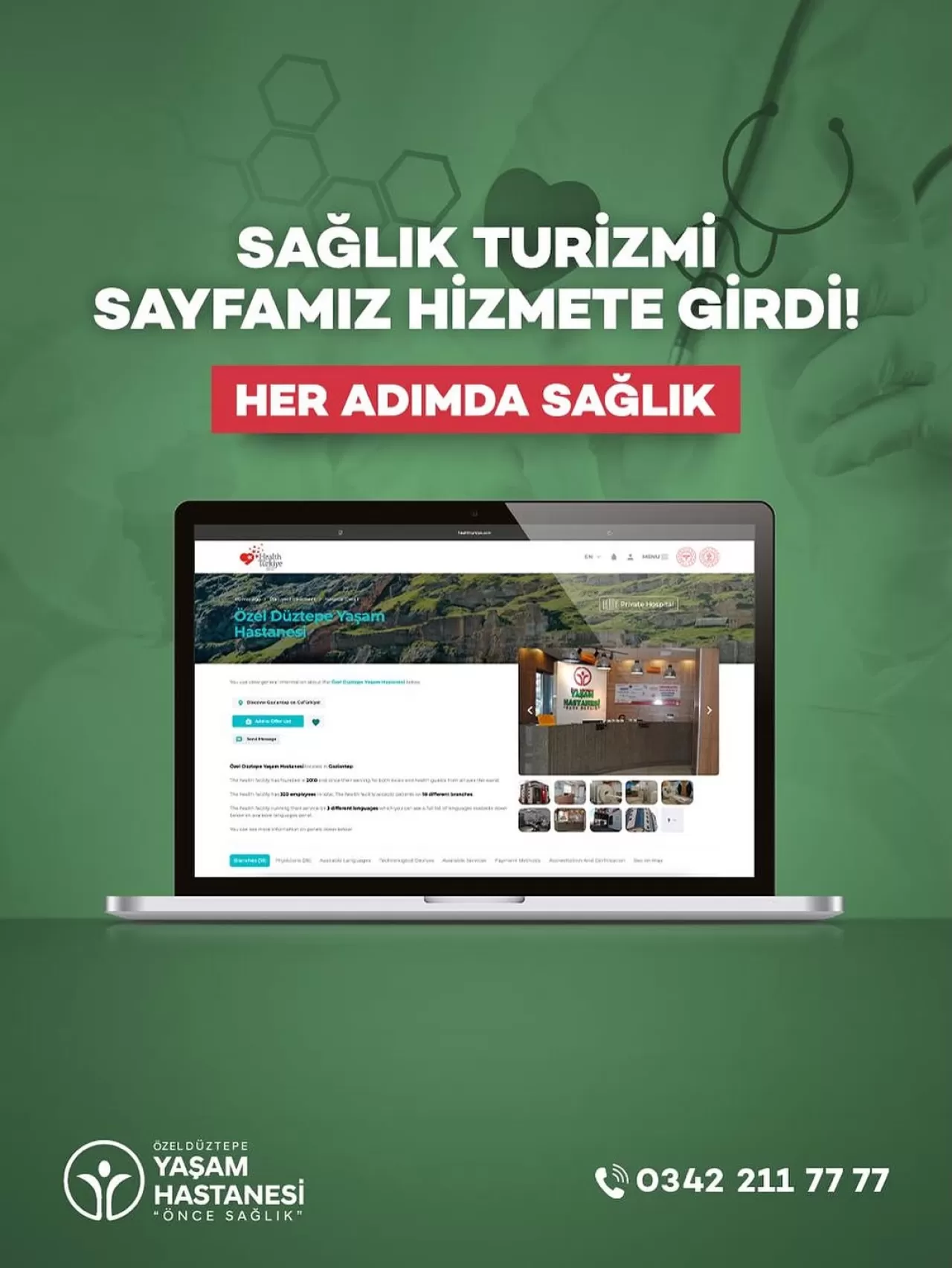 Gaziantep Özel Düztepe Yaşam Hastanesi Sağlık Turizmi Hizmetine Başladı