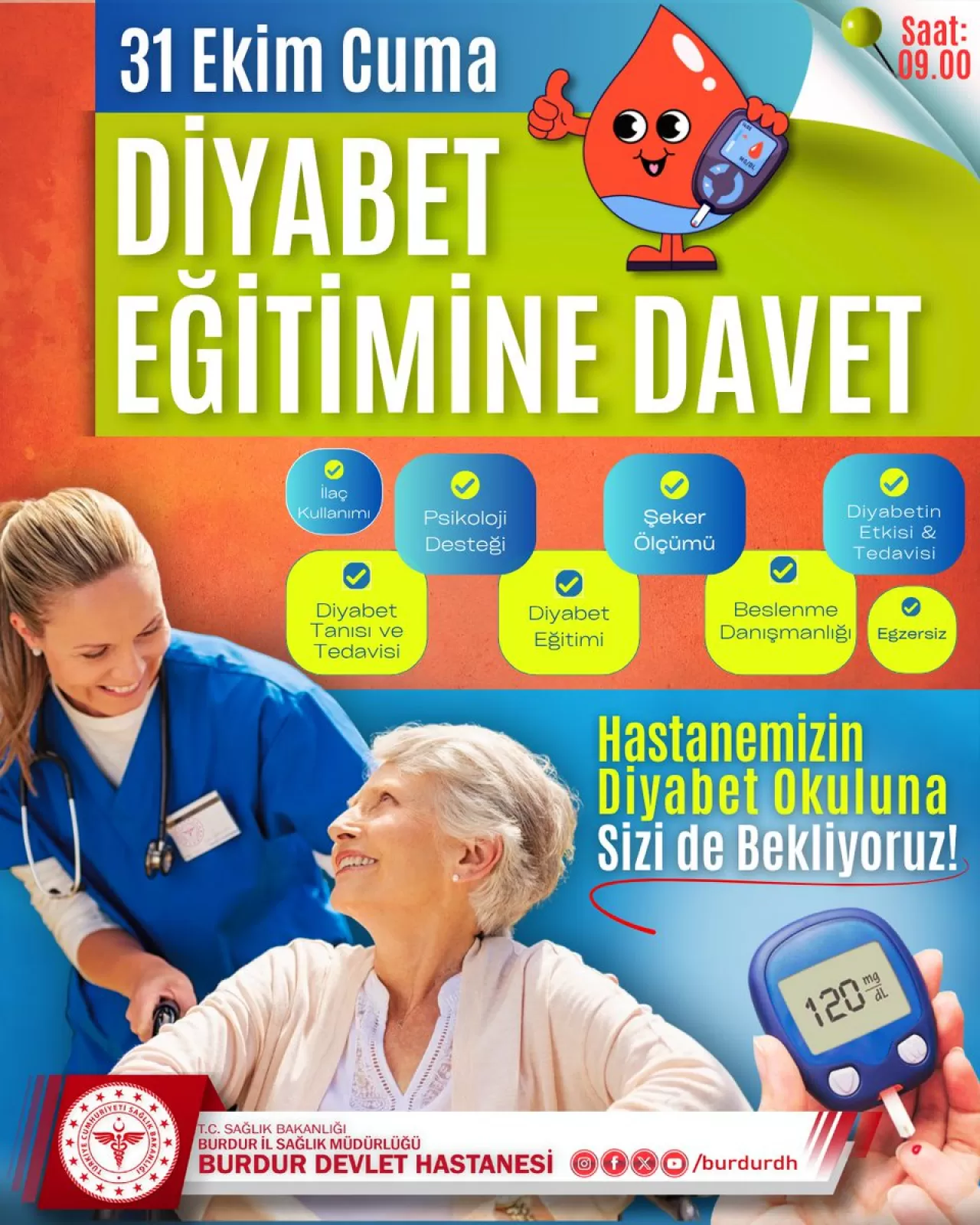 Burdur'da Diyabet Okulu Eğitimi: Ücretsiz Katılım Fırsatı