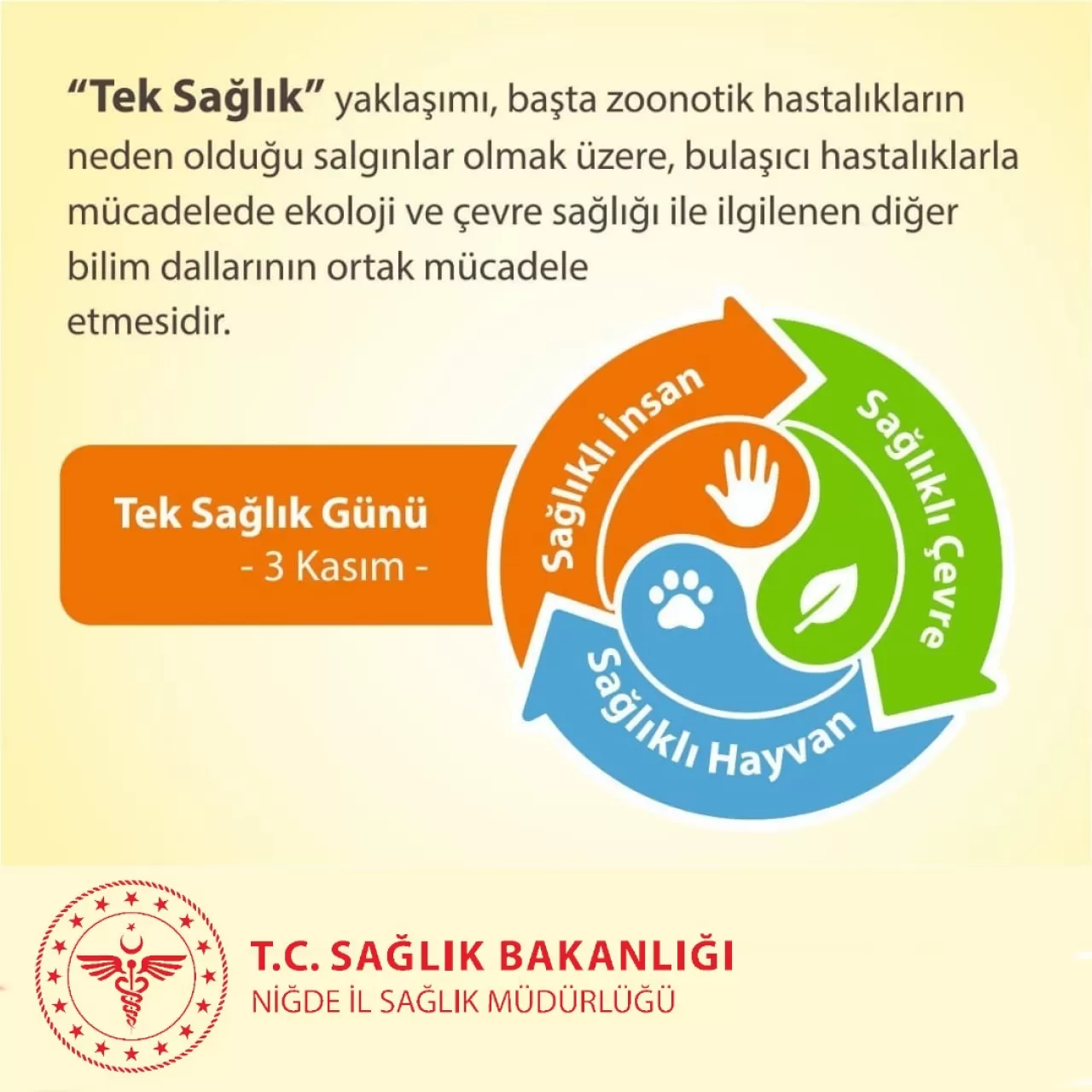 Niğde'de 3 Kasım Dünya Tek Sağlık Günü Kutlandı