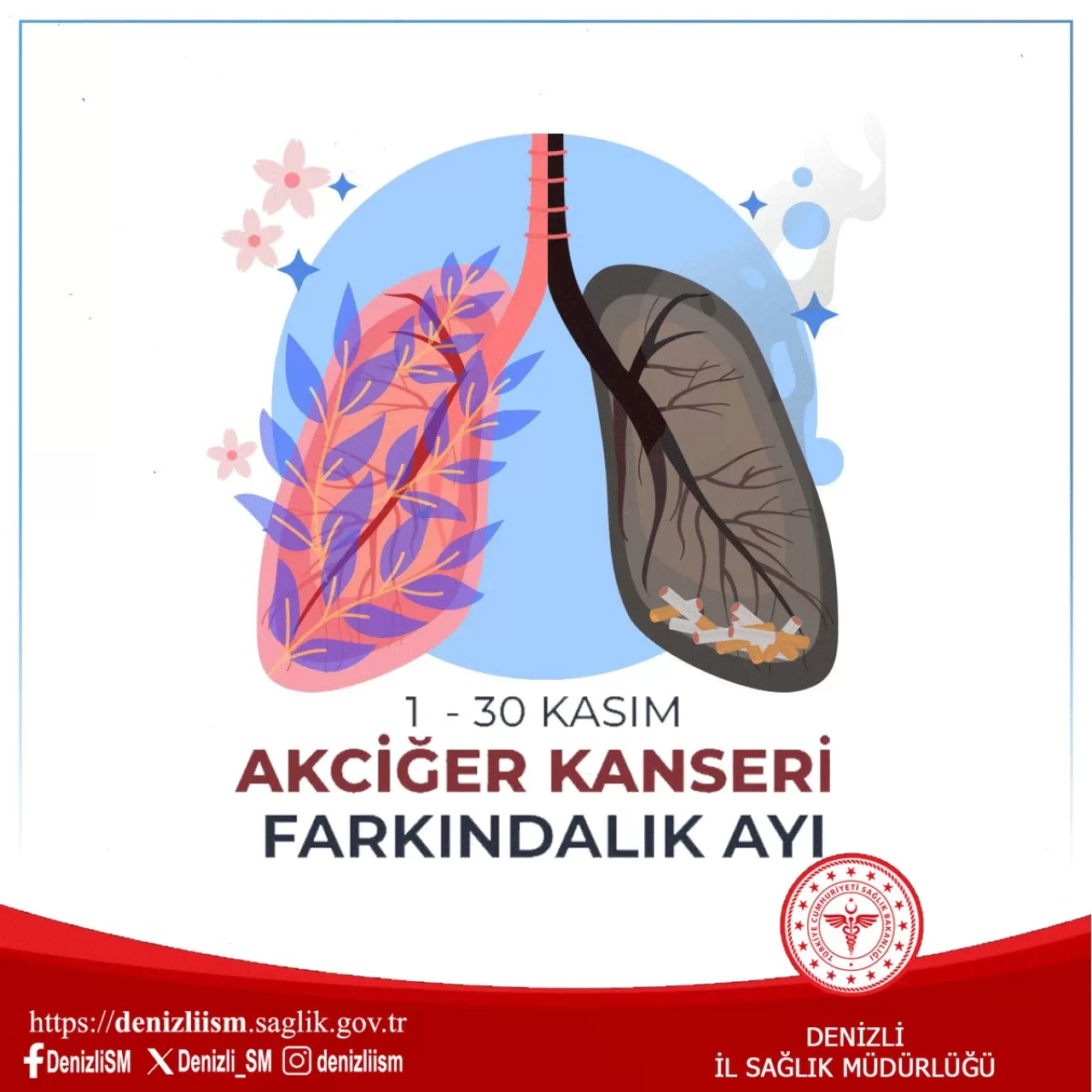 Denizli'de Akciğer Kanseri Farkındalık Ayı: Dumansız Hava Sahası ve Sağlıklı Yaşam Vurgusu