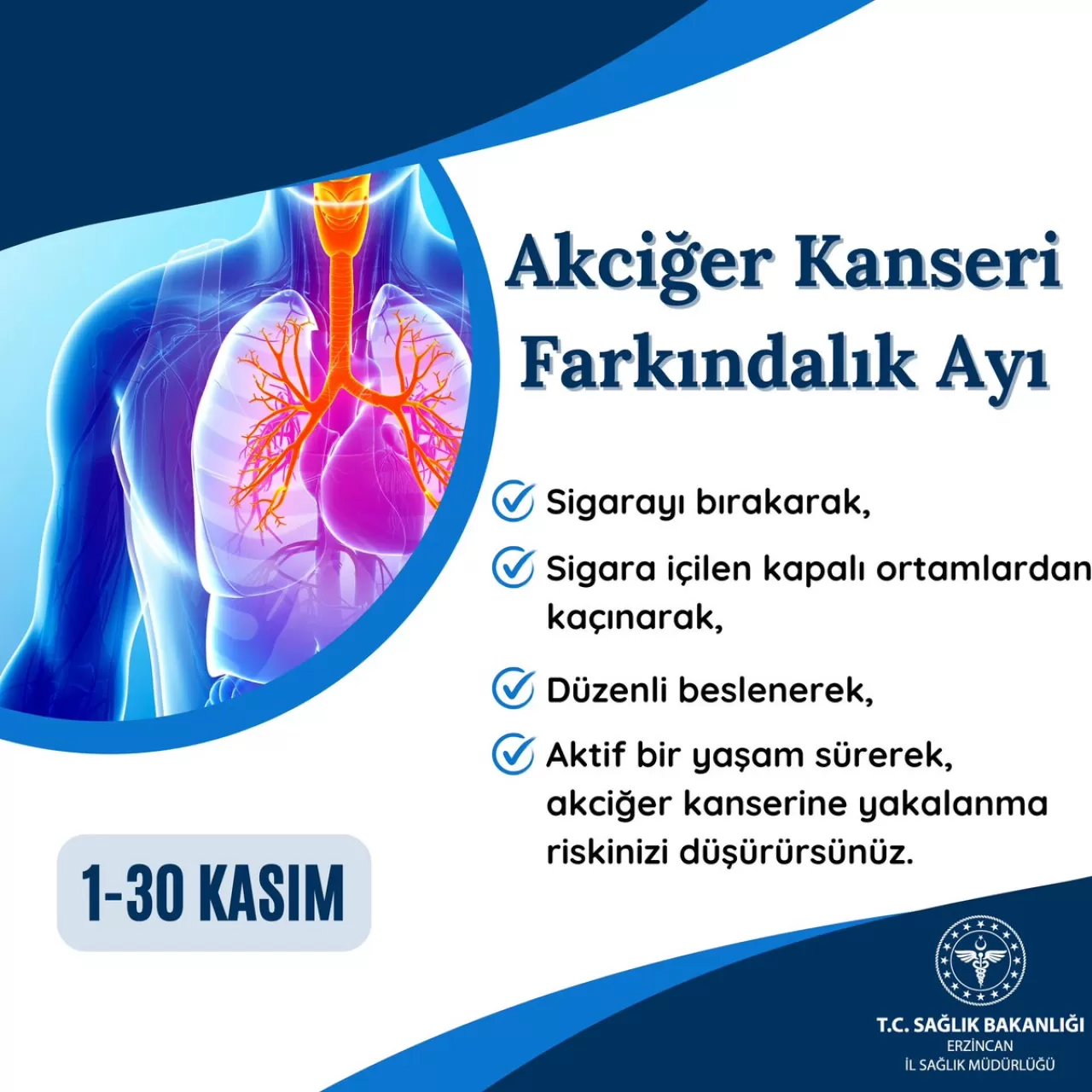Erzincan'da Akciğer Kanseri Farkındalık Ayı Etkinlikleri Başladı