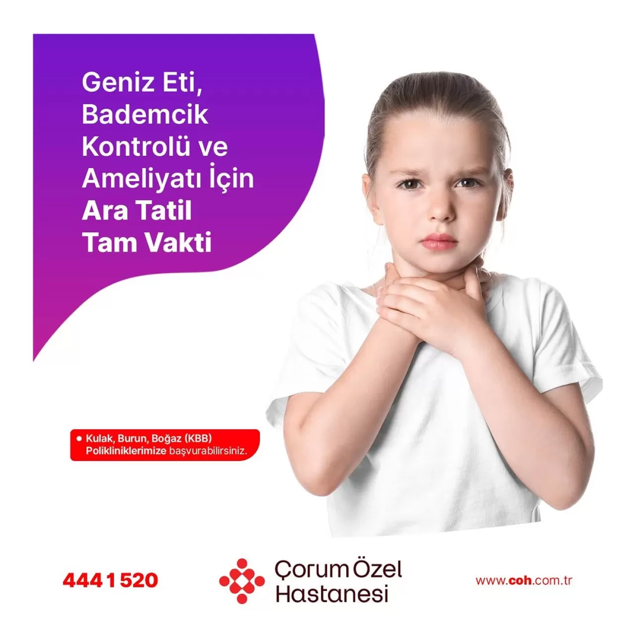 Çocuklarda Geniz Eti ve Bademcik Ameliyatı İçin Ara Tatil Fırsatı