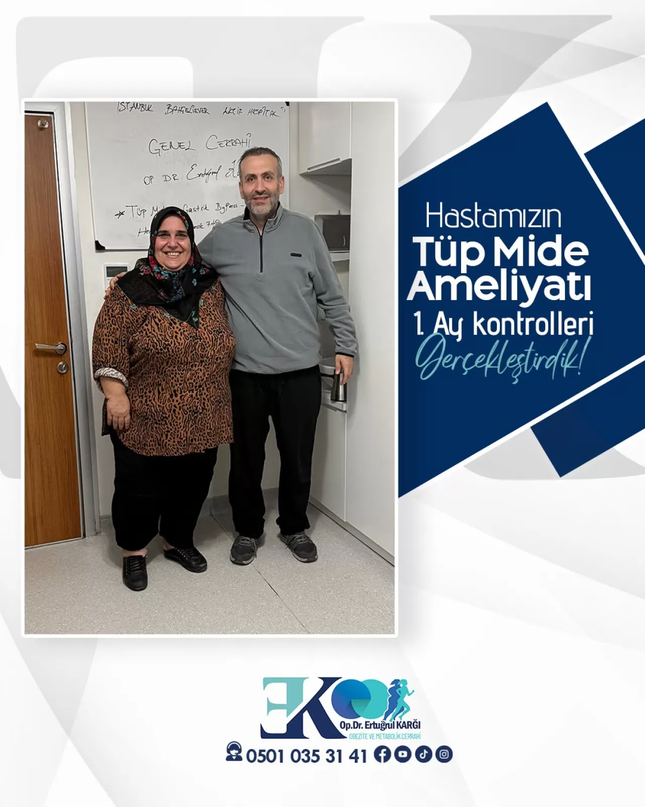 Yalova'da Tüp Mide Ameliyatı Sonrası 1 Aylık Kontroller Tamamlandı