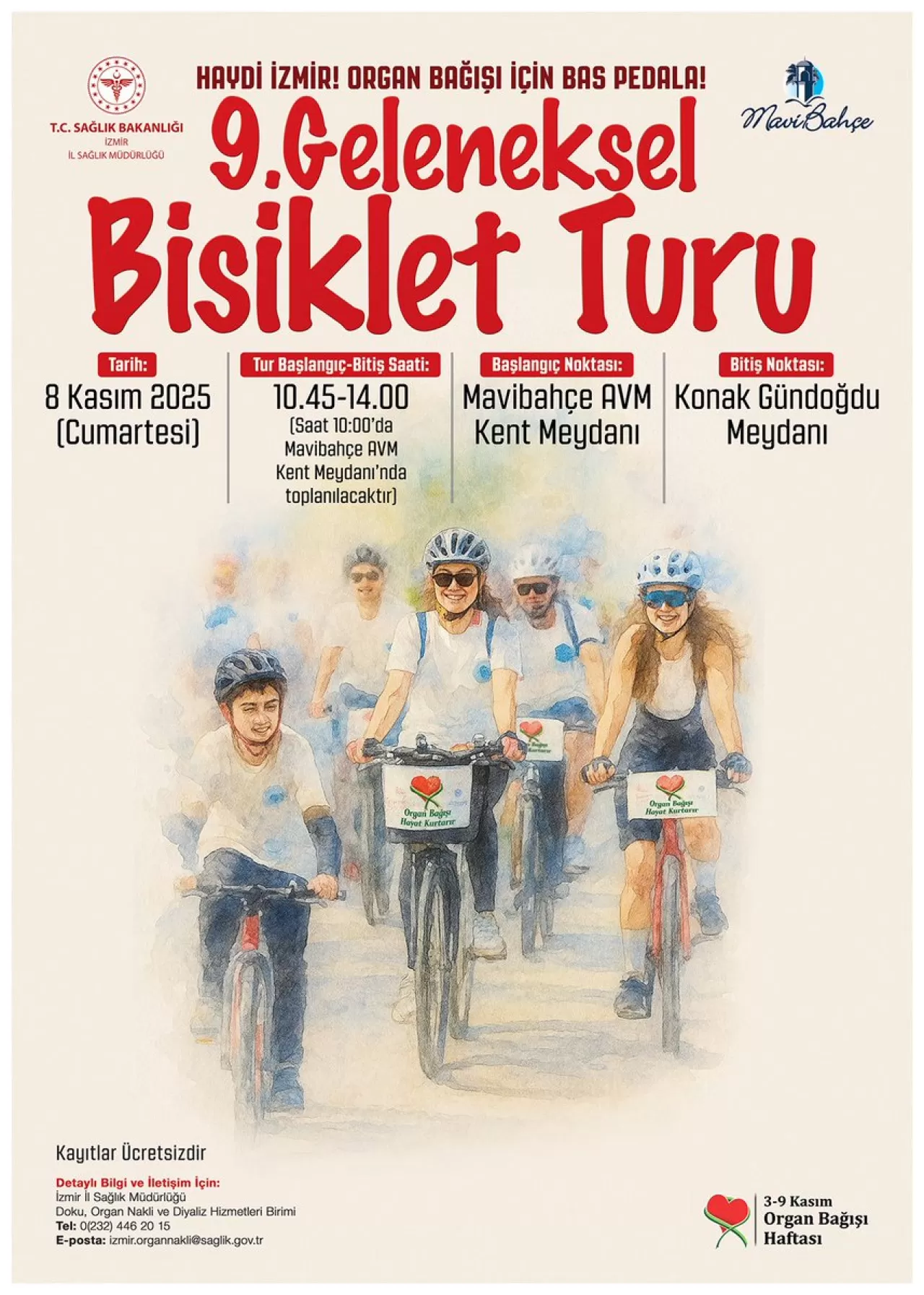 İzmir'de Geleneksel Organ Bağışı Haftası Bisiklet Turu Düzenleniyor