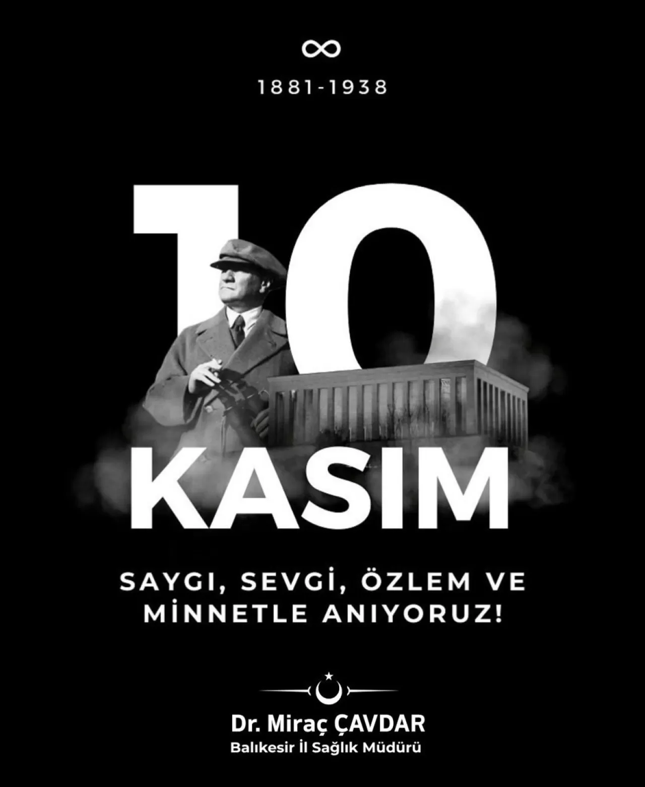 Balıkesir İl Sağlık Müdürlüğü'nden 10 Kasım Atatürk'ü Anma Mesajı