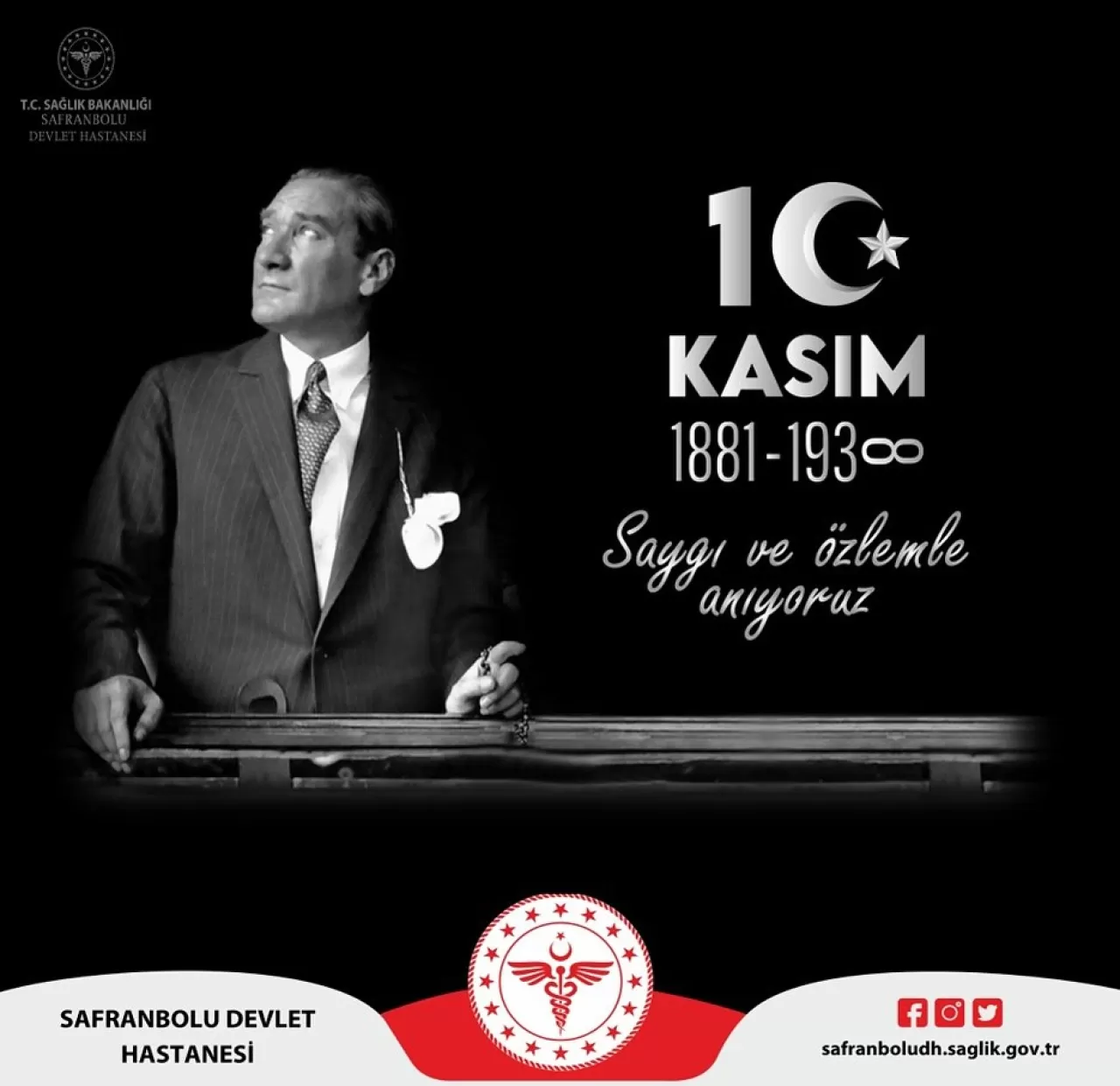 Safranbolu Devlet Hastanesi'nde 10 Kasım Atatürk'ü Anma Töreni Düzenlendi