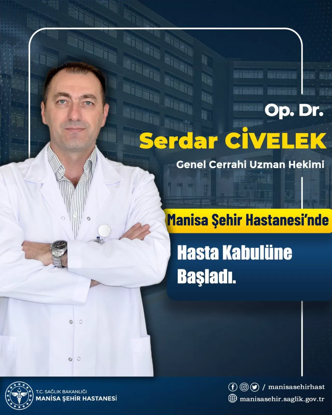 Manisa Şehir Hastanesi'ne Yeni Genel Cerrahi Uzmanı