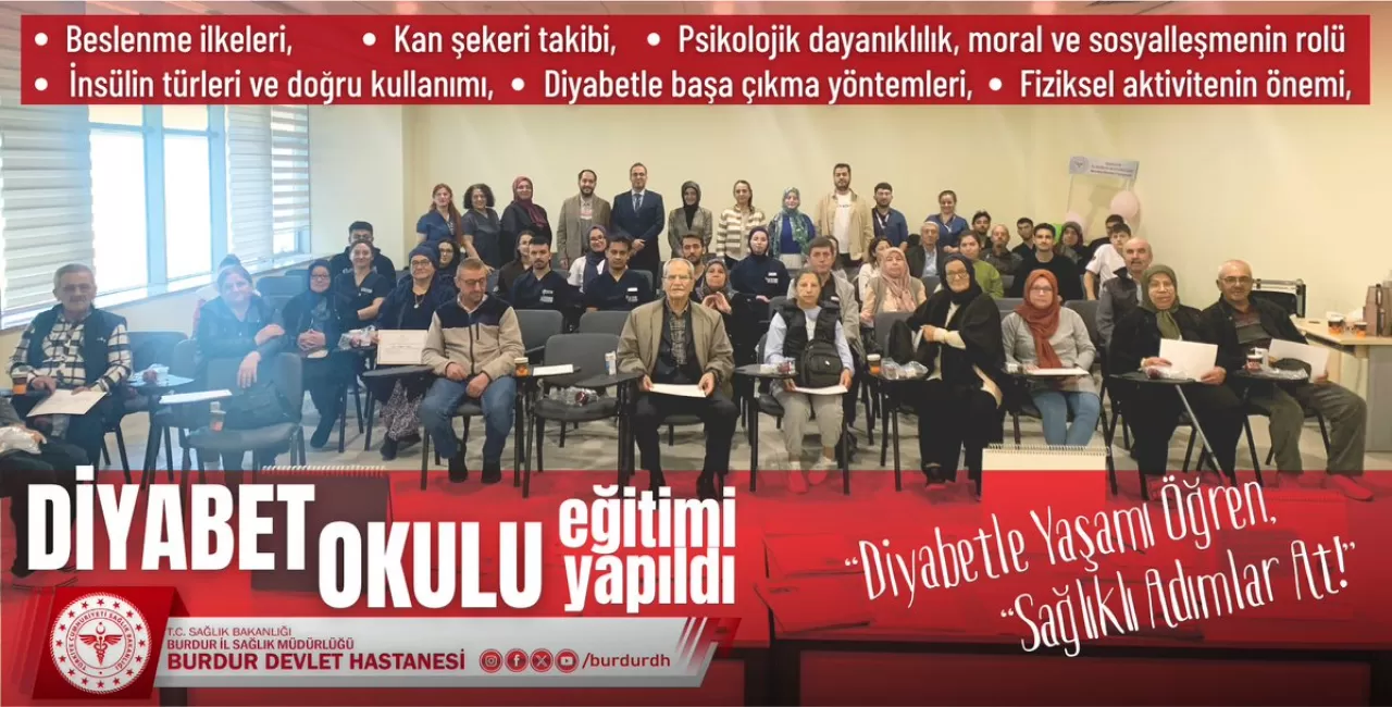 Burdur Devlet Hastanesi'nde Diyabet Okulu ile Hastalara Yeni Bir Yaşam Kapısı Açıldı