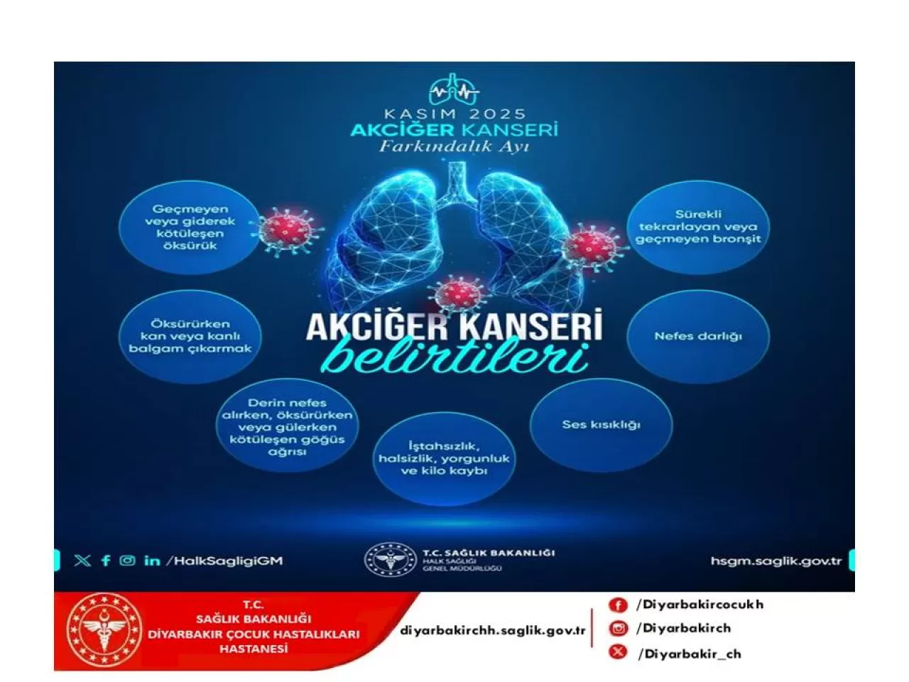 Diyarbakır Çocuk Hastalıkları Hastanesi'nden Akciğer Kanseri Uyarısı