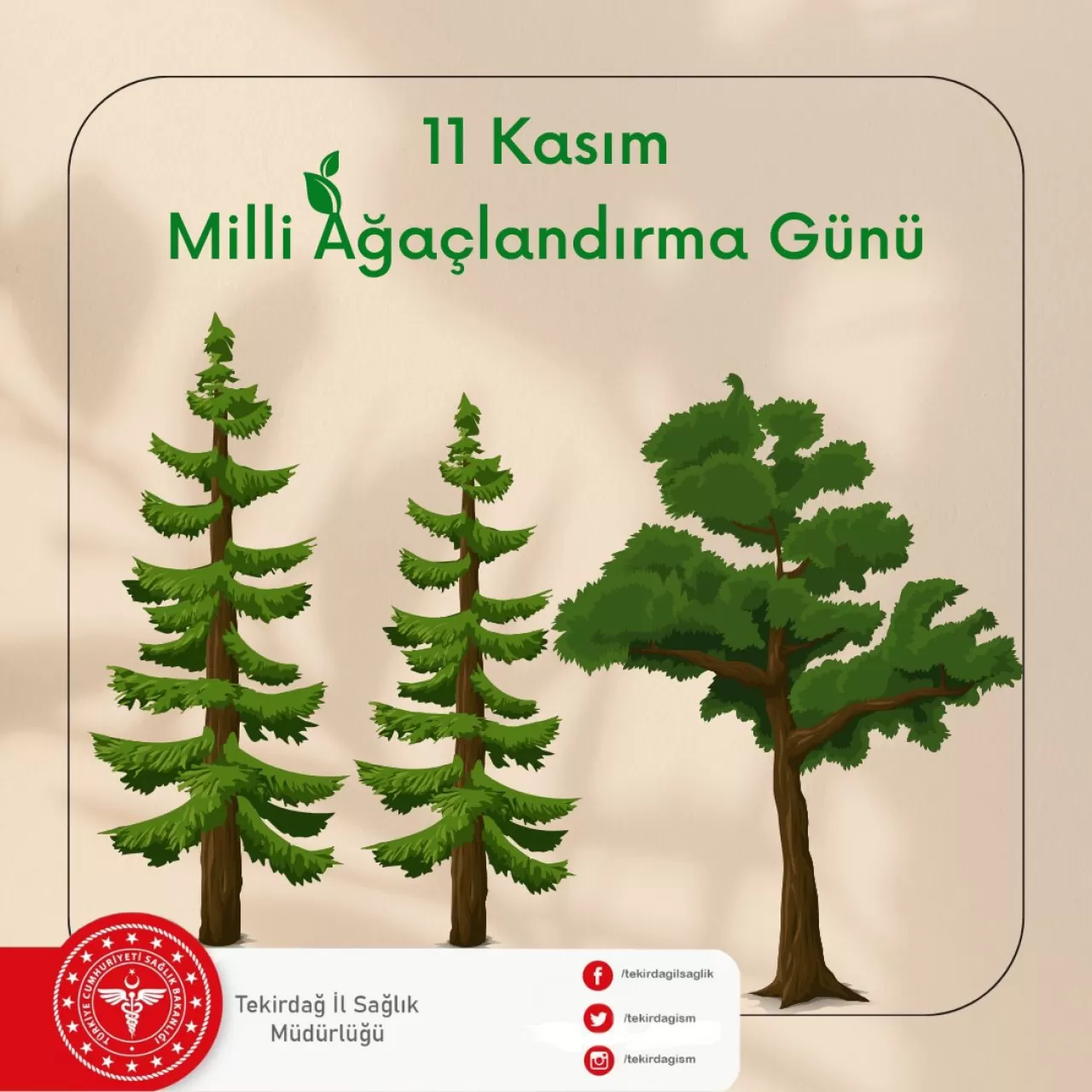 Tekirdağ'da 11 Kasım Milli Ağaçlandırma Günü Kapsamında Fidanlar Toprakla Buluştu