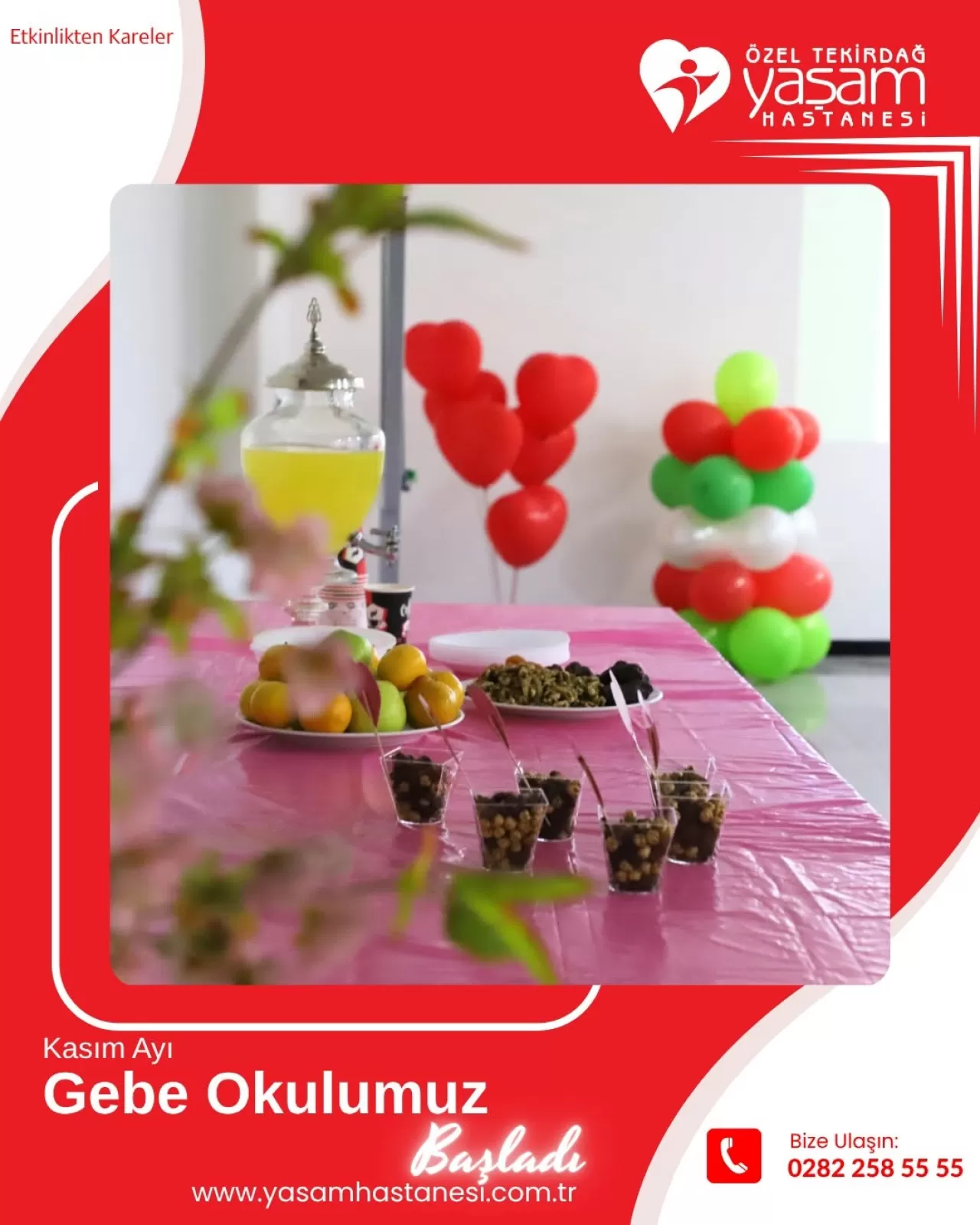 Tekirdağ Yaşam Hastanesi'nde Kasım Ayı Gebe Okulu Eğitimleri Başladı