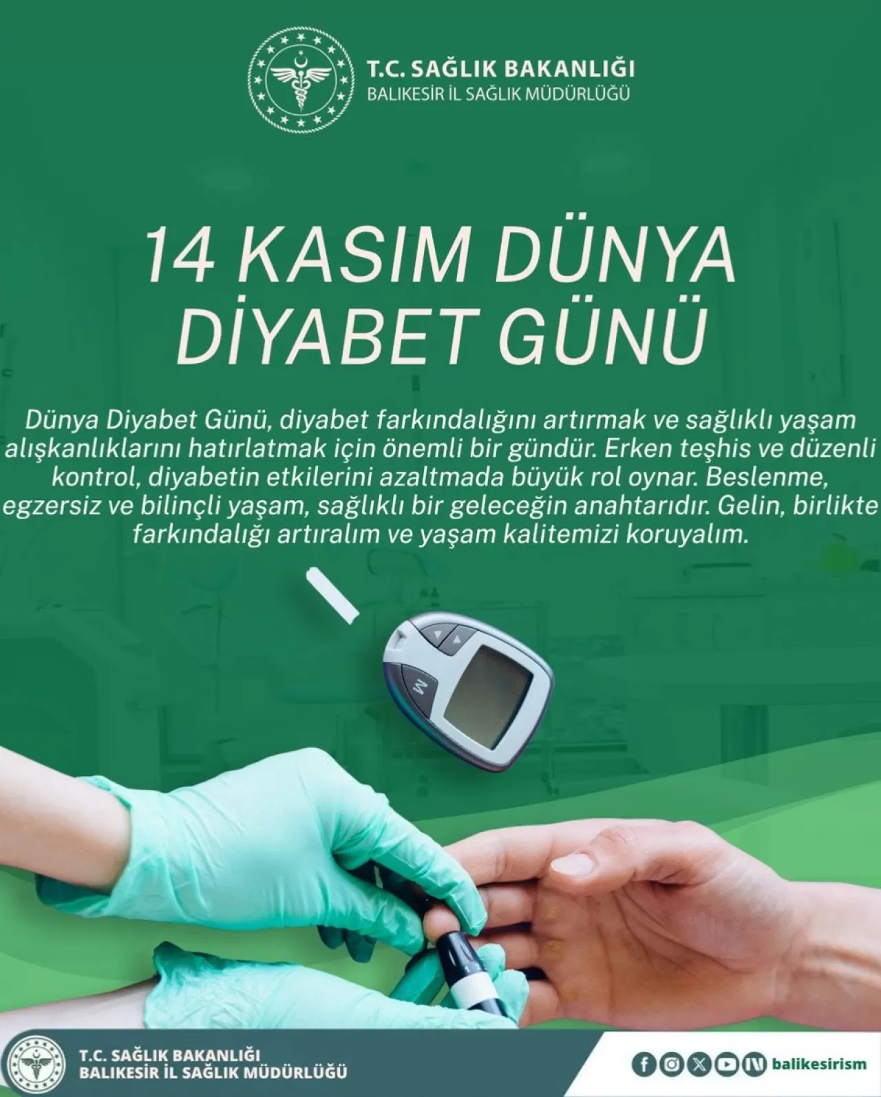 Balıkesir'de Diyabet Farkındalığı İçin Yürüyüş ve Etkinlik