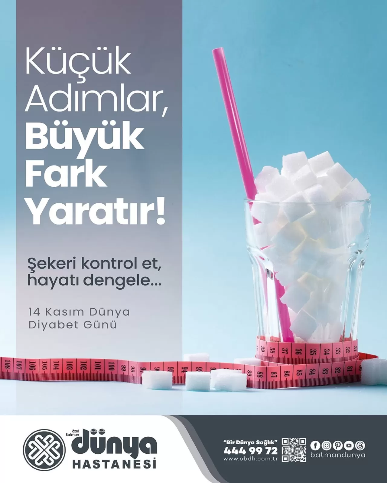 Batman'da Dünya Diyabet Günü'nde Farkındalık Yürüyüşü