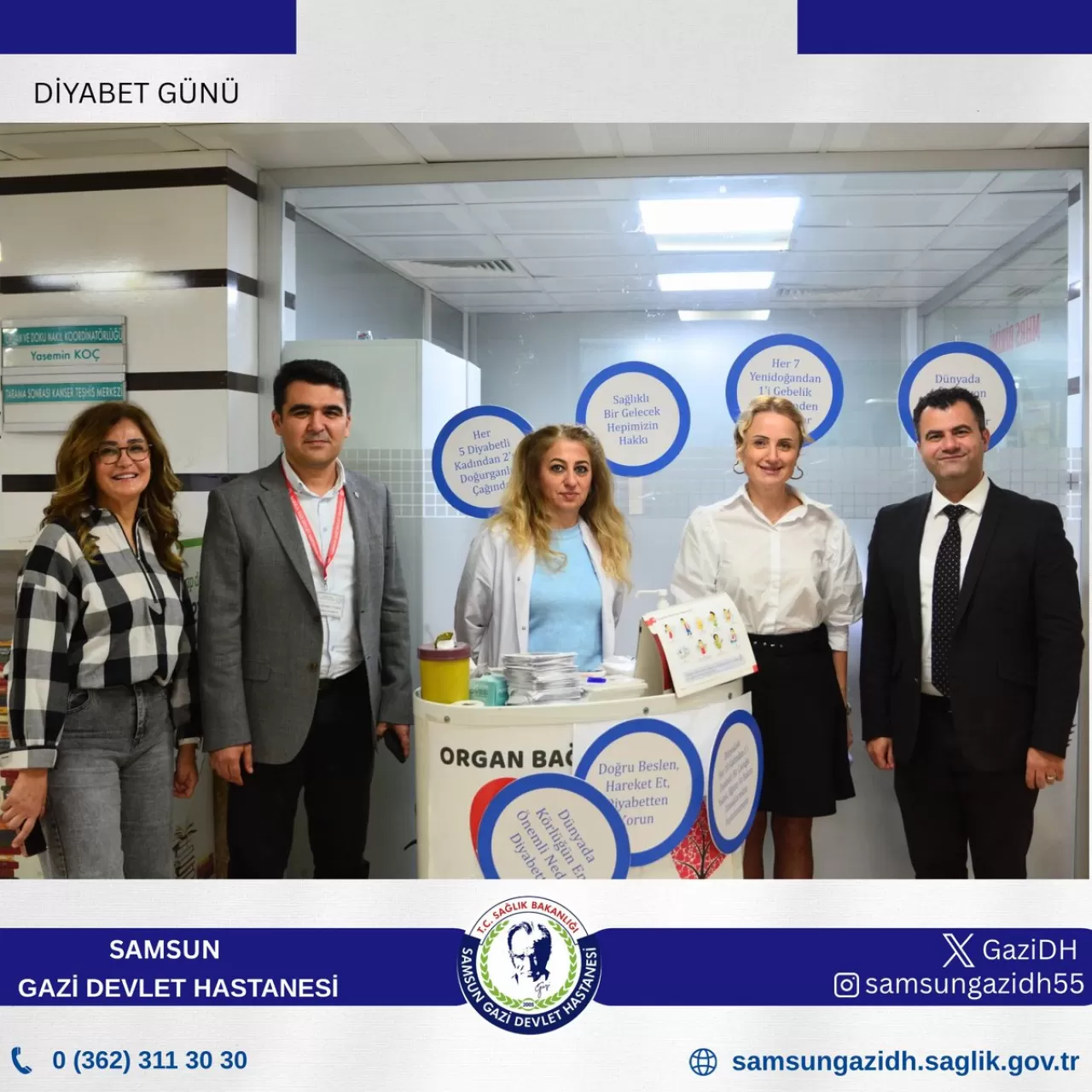Dünya Diyabet Günü'nde Samsun Gazi Devlet Hastanesi'nde Farkındalık Etkinliği