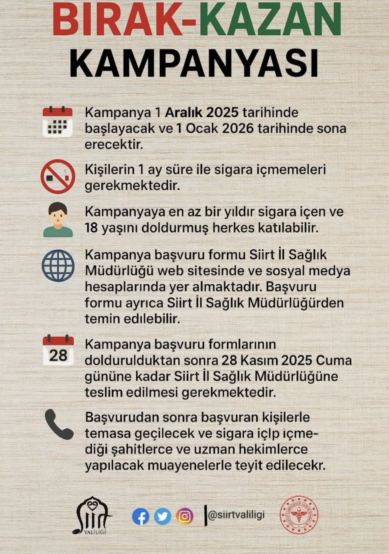 Siirt'te Dumansız Yaşam İçin 