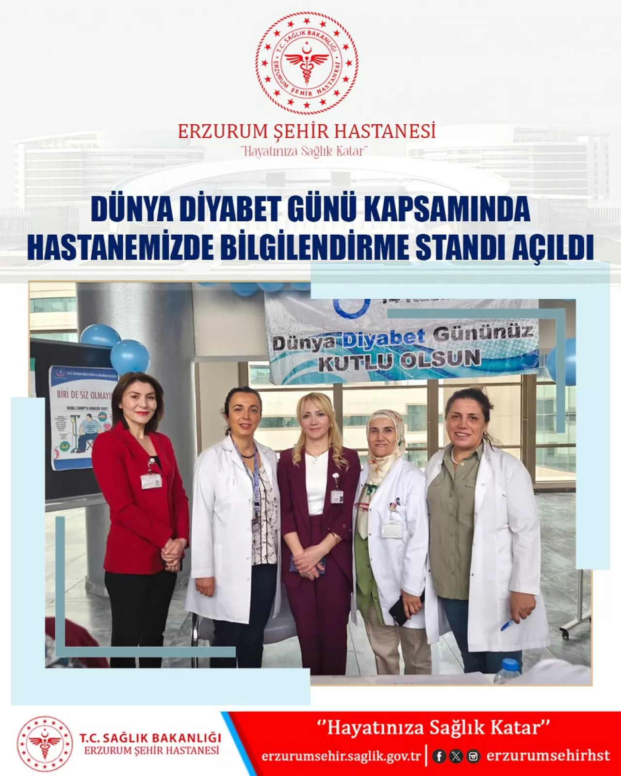 Erzurum Şehir Hastanesi'nde Dünya Diyabet Günü Etkinliği