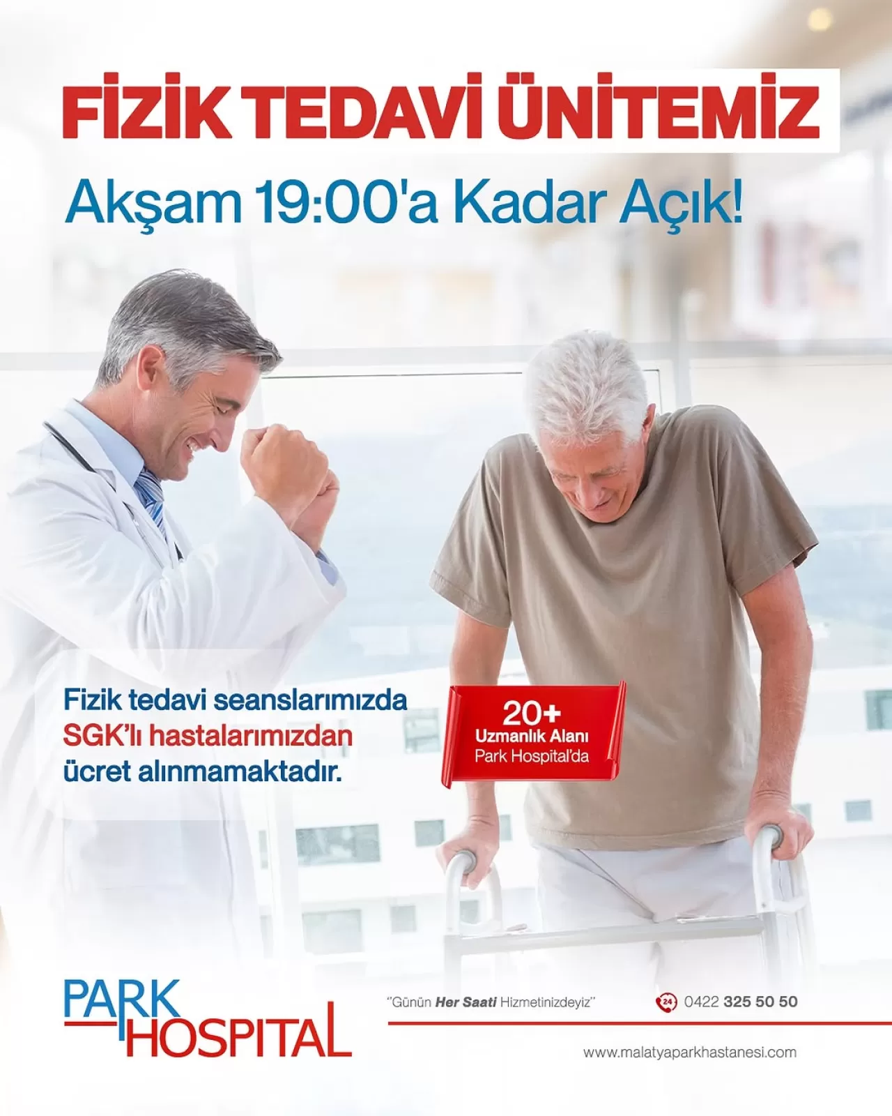 Malatya Park Hastanesi'nde Fizik Tedavi Hizmetleri 19:00'a Kadar Ücretsiz