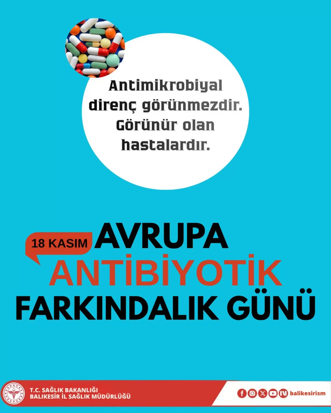 Balıkesir'de 18 Kasım Avrupa Antibiyotik Farkındalık Günü Etkinliği Düzenlendi