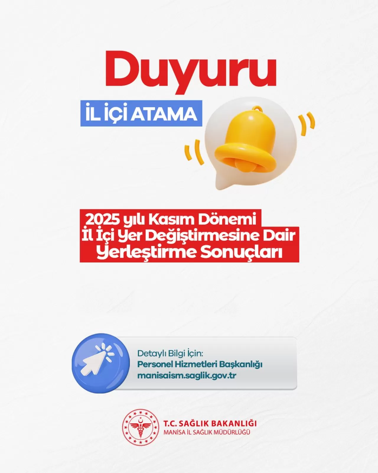 Manisa'da 2025 Yılı Kasım Dönemi Sağlık Personeli Yer Değiştirme Sonuçları Açıklandı