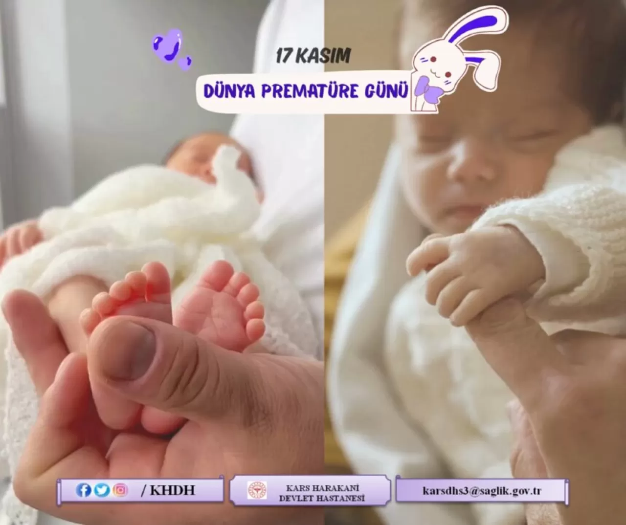 Kars Harakani Devlet Hastanesi'nde 17 Kasım Dünya Prematüre Günü Kutlandı