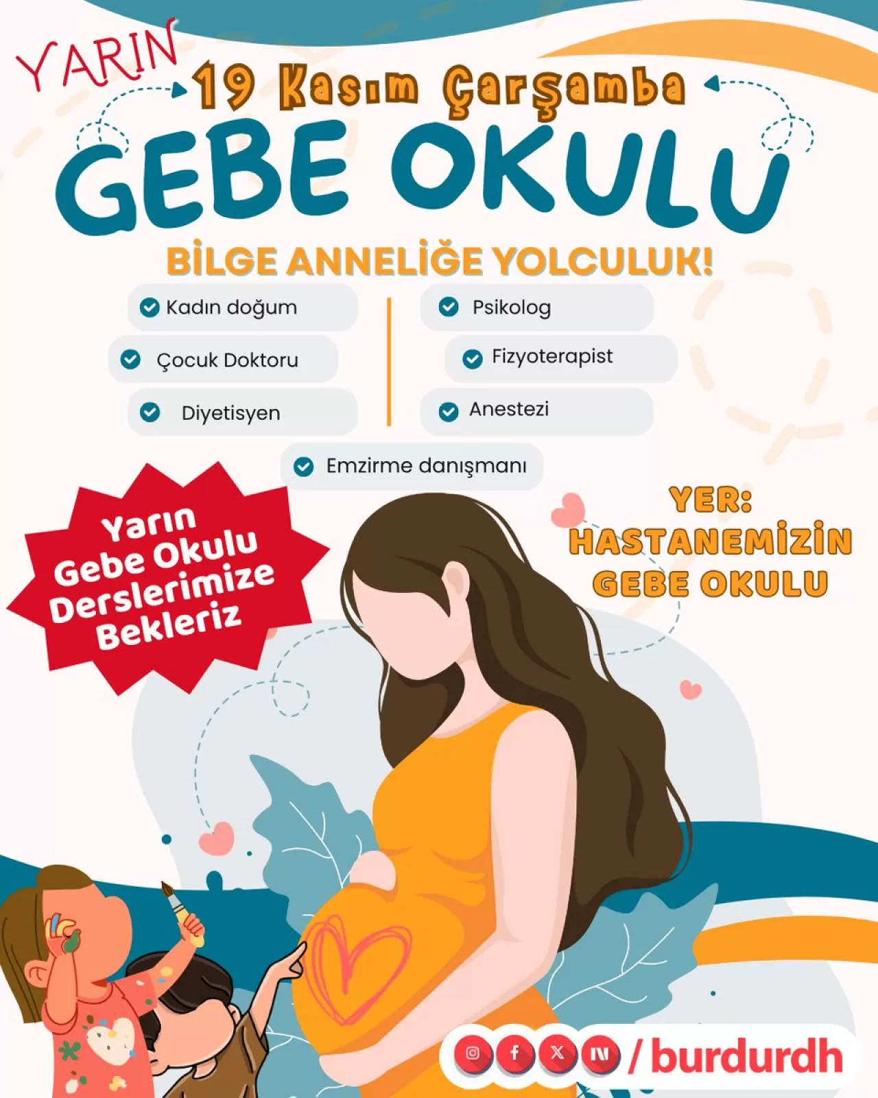 Burdur'da Anne Adayları İçin Gebe Okulu Eğitimi