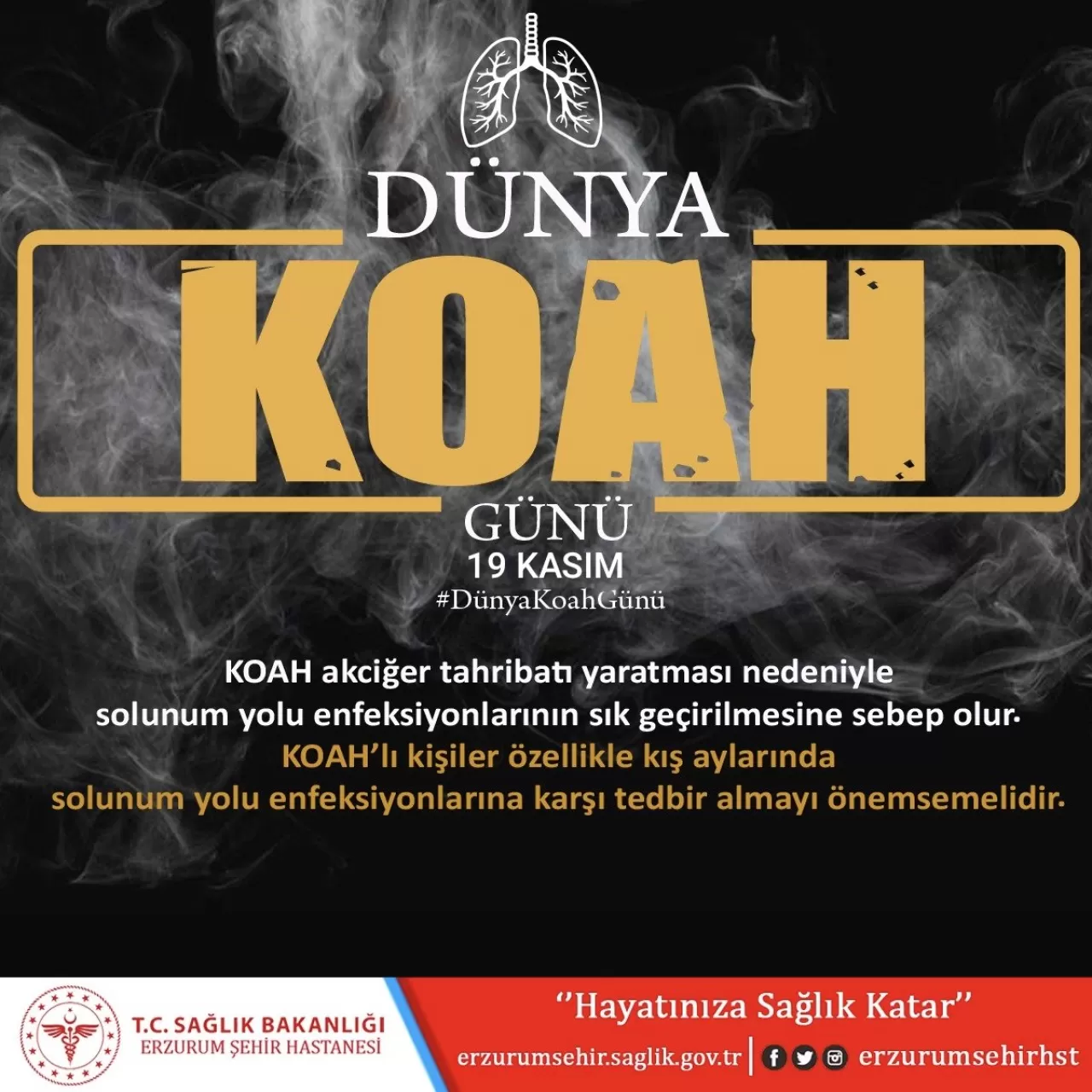 Erzurum Şehir Hastanesi'nden 19 Kasım Dünya KOAH Günü Açıklaması