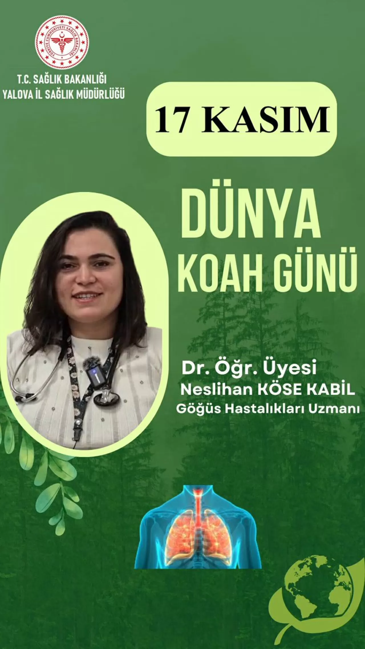 19 Kasım Dünya KOAH Günü'nde Yalova'da Hastalıkla İlgili Önemli Açıklamalar