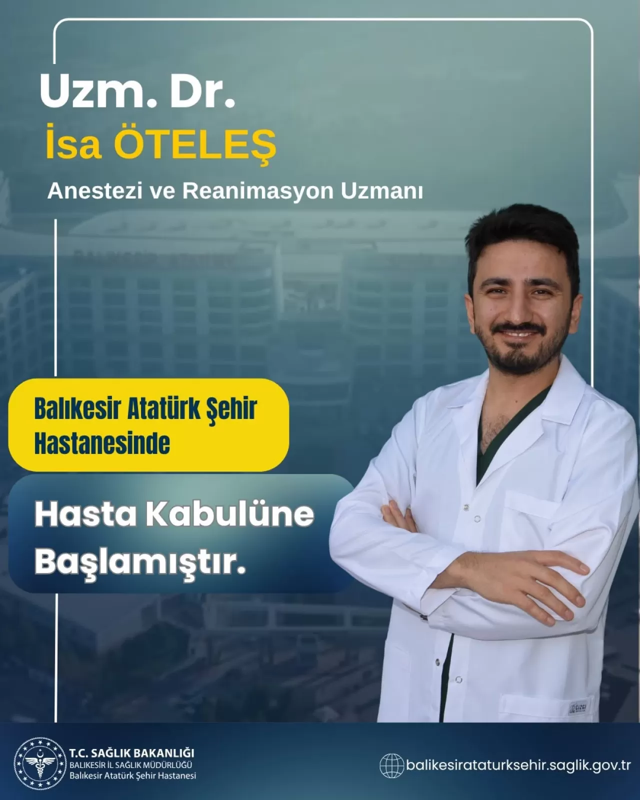 Dr. İsa Öteleş, Ekin Tıp Merkezi'nde Hasta Kabulüne Başladı