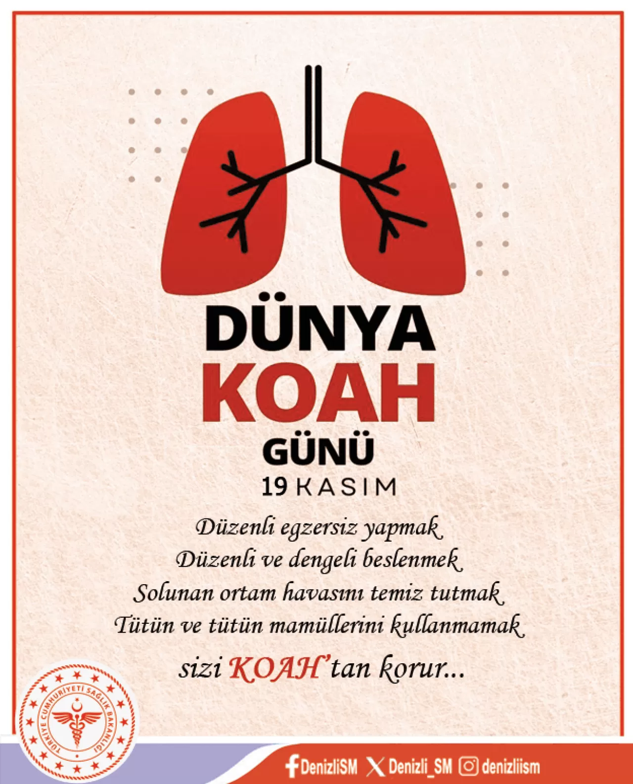 Denizli'de 19 Kasım Dünya KOAH Günü'nde Hastalıktan Korunma Yolları Açıklandı