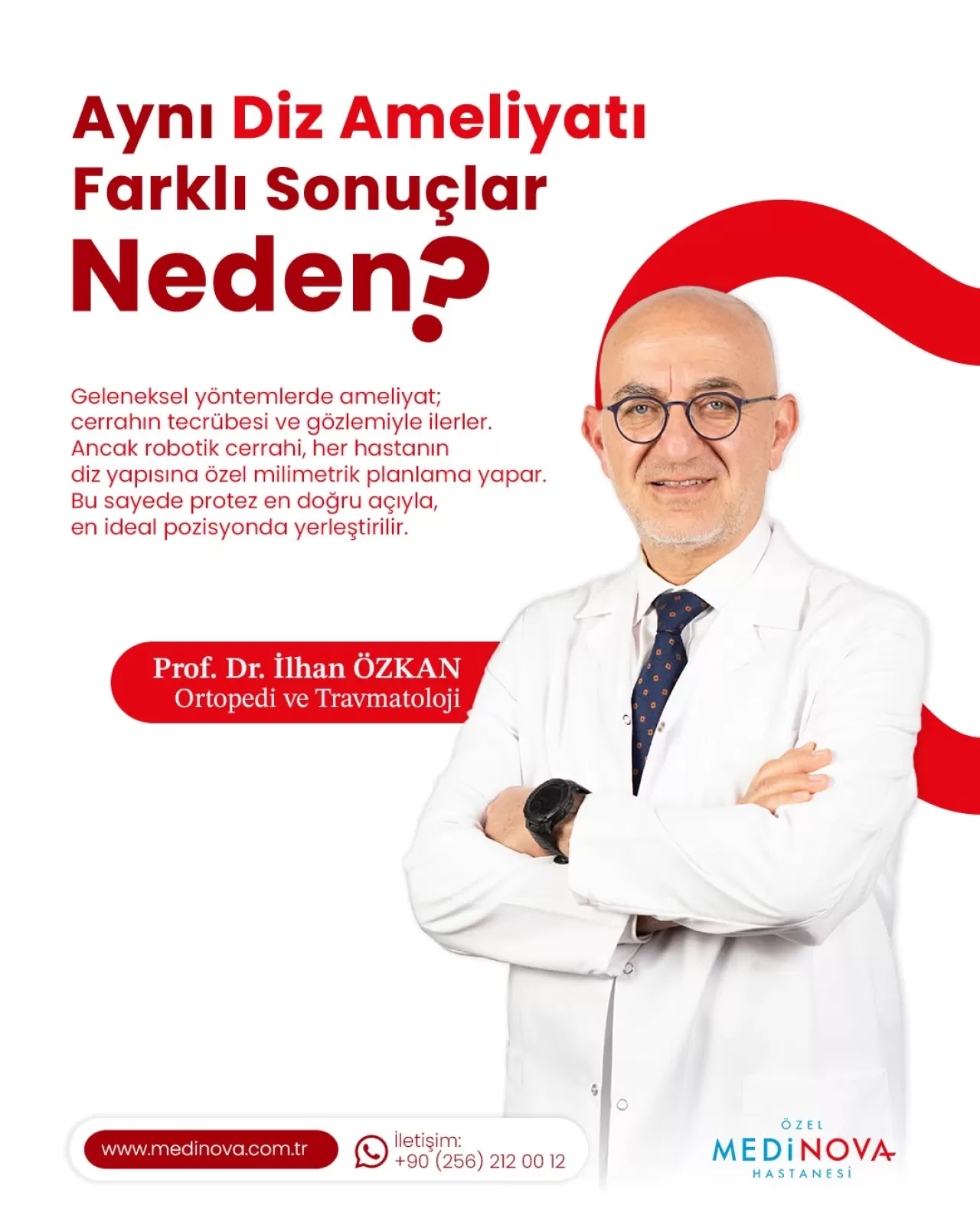 Medinova Hastanesi'nde Robotik Cerrahi ile Kişiye Özel Diz Protezi Ameliyatları