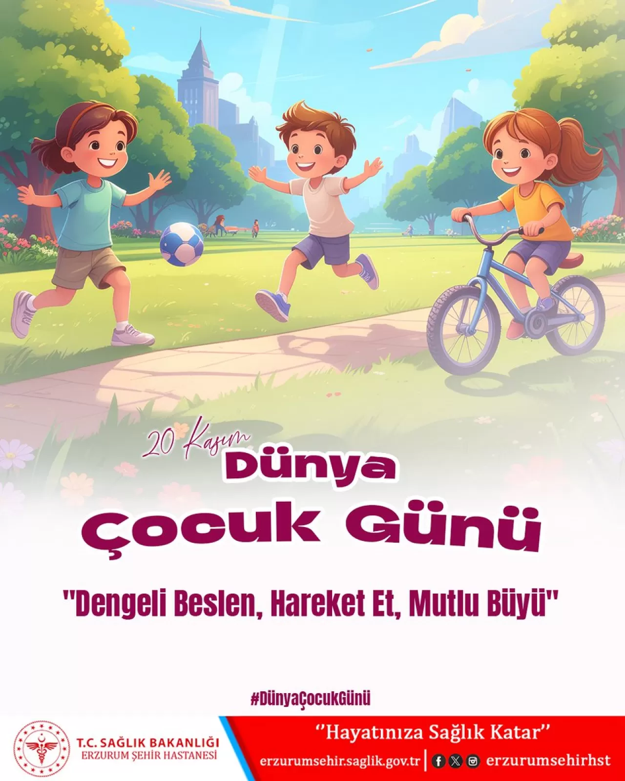 Erzurum'da Dünya Çocuk Günü Kutlamaları Renkli Görüntülere Sahne Oldu