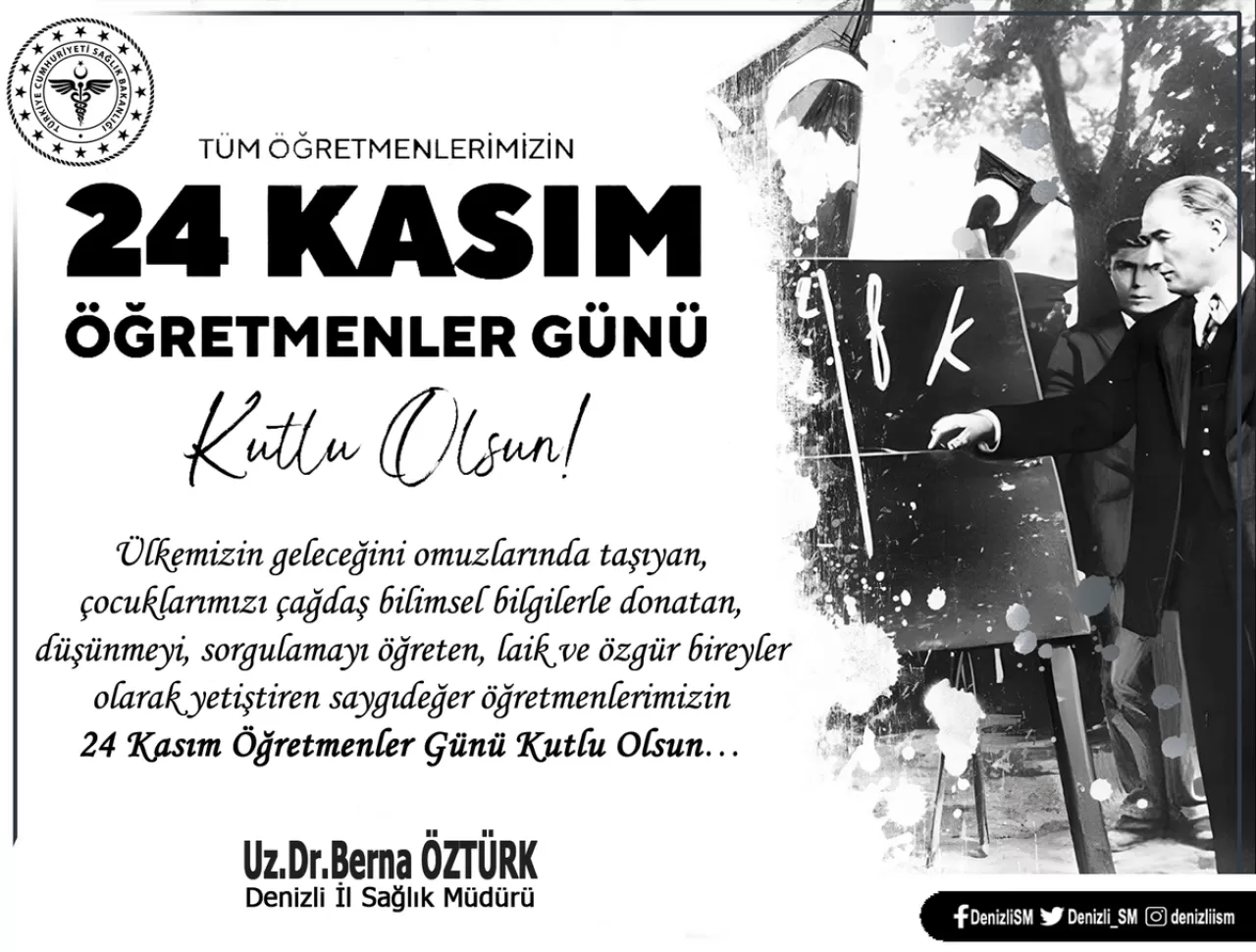 Denizli İl Sağlık Müdürü'nden 24 Kasım Öğretmenler Günü Mesajı