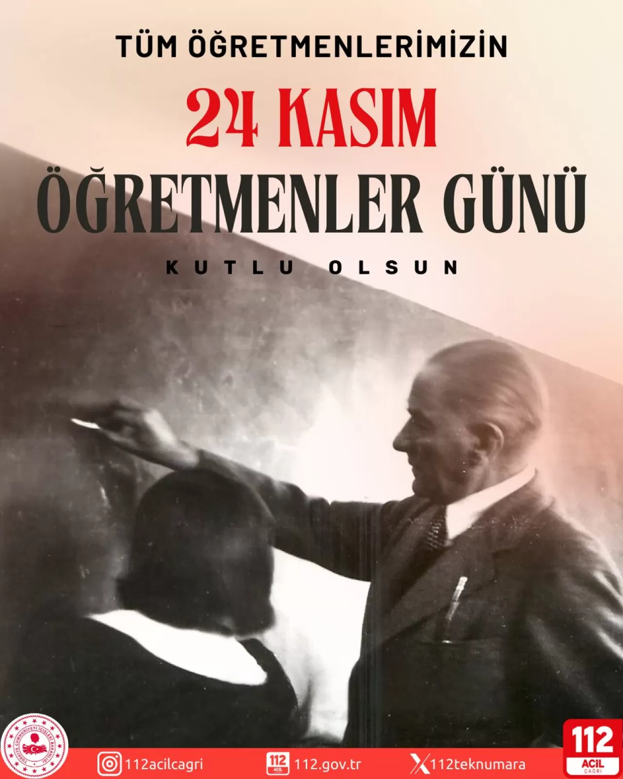 Muş'ta 112 Acil Çağrı Merkezi Çalışanlarından Öğretmenler Günü Mesajı
