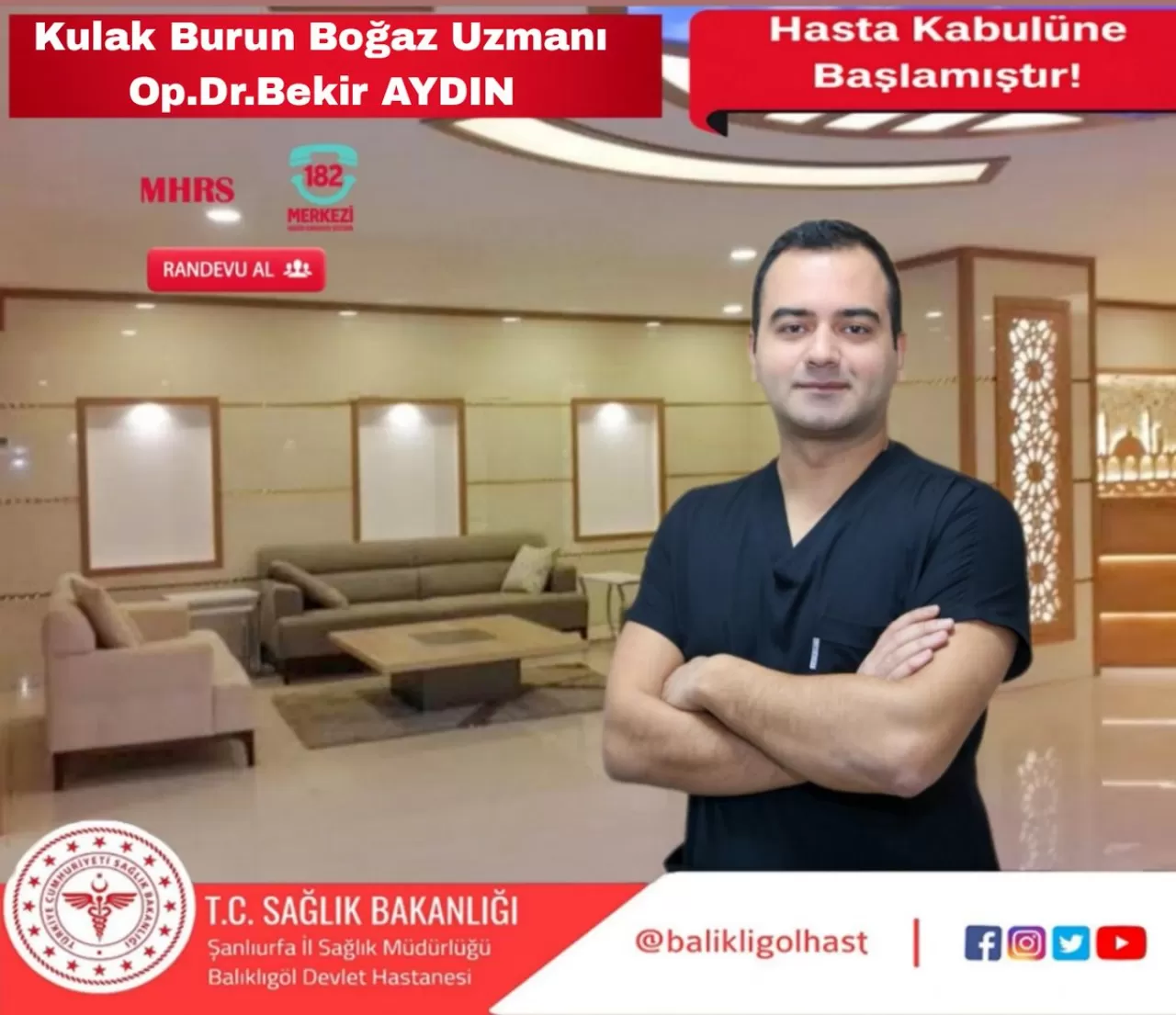 Balıklıgöl Devlet Hastanesi'nde Yeni KBB Uzmanı Hasta Kabulüne Başladı