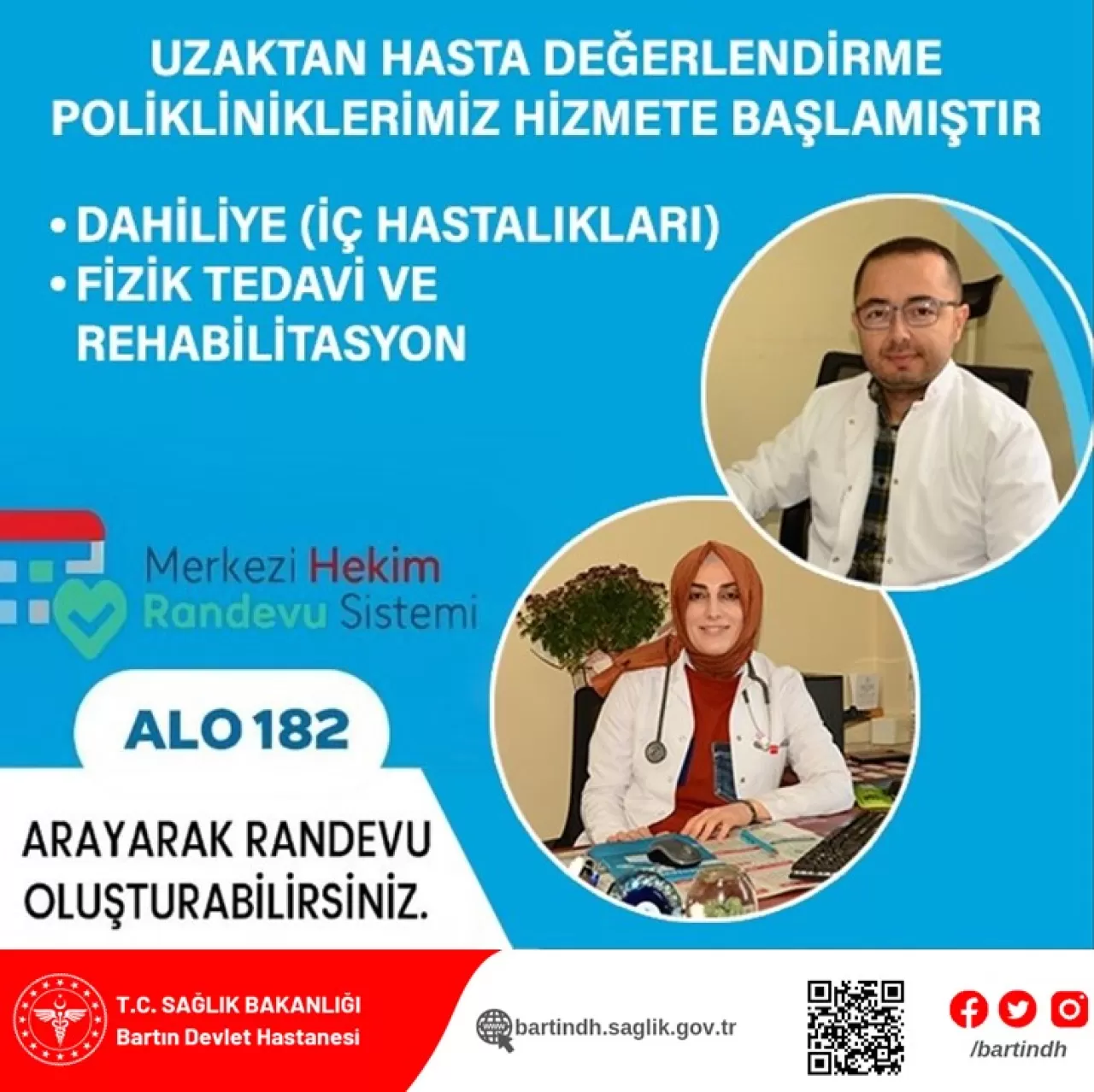 Bartın Devlet Hastanesi'nde Görüntülü Muayene Dönemi Başladı