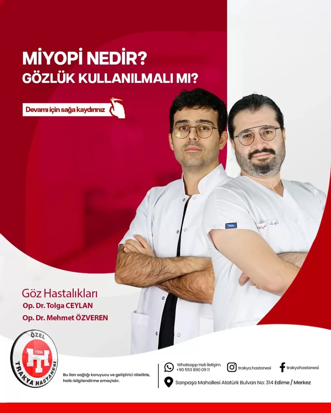 Miyopi Nedir? Belirtileri ve Tedavi Yöntemleri | Edirne Özel Trakya Hastanesi