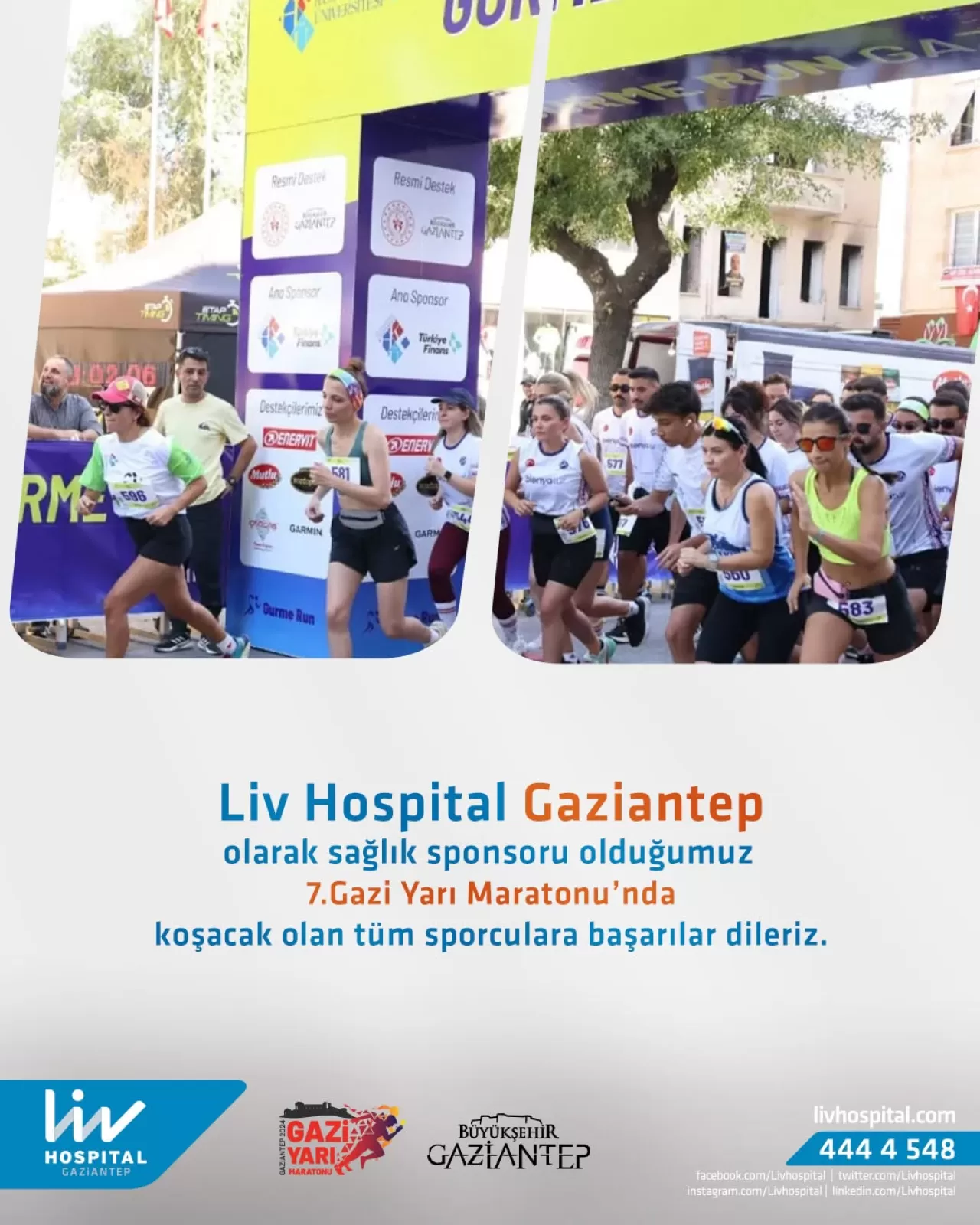 Liv Hospital Gaziantep, 7. Gazi Yarı Maratonu'nun Sağlık Sponsoru Oldu