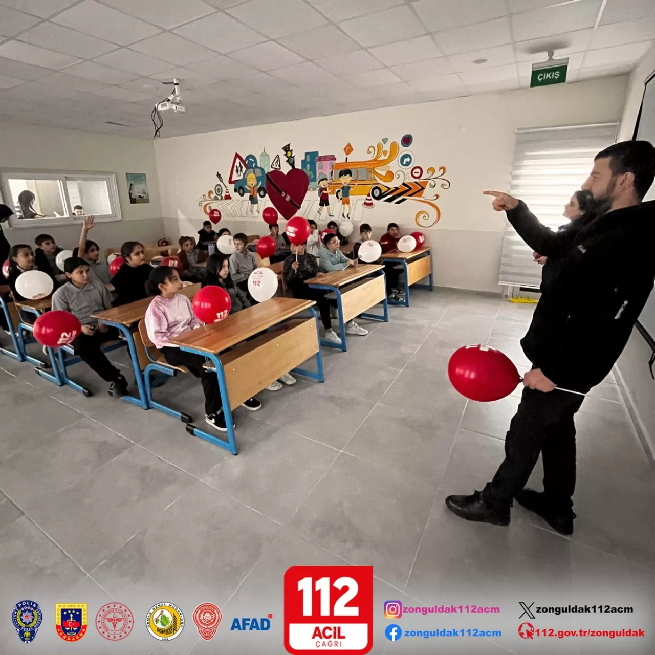 Zonguldak'ta Öğrencilere 112 Acil Çağrı Merkezi Tanıtıldı