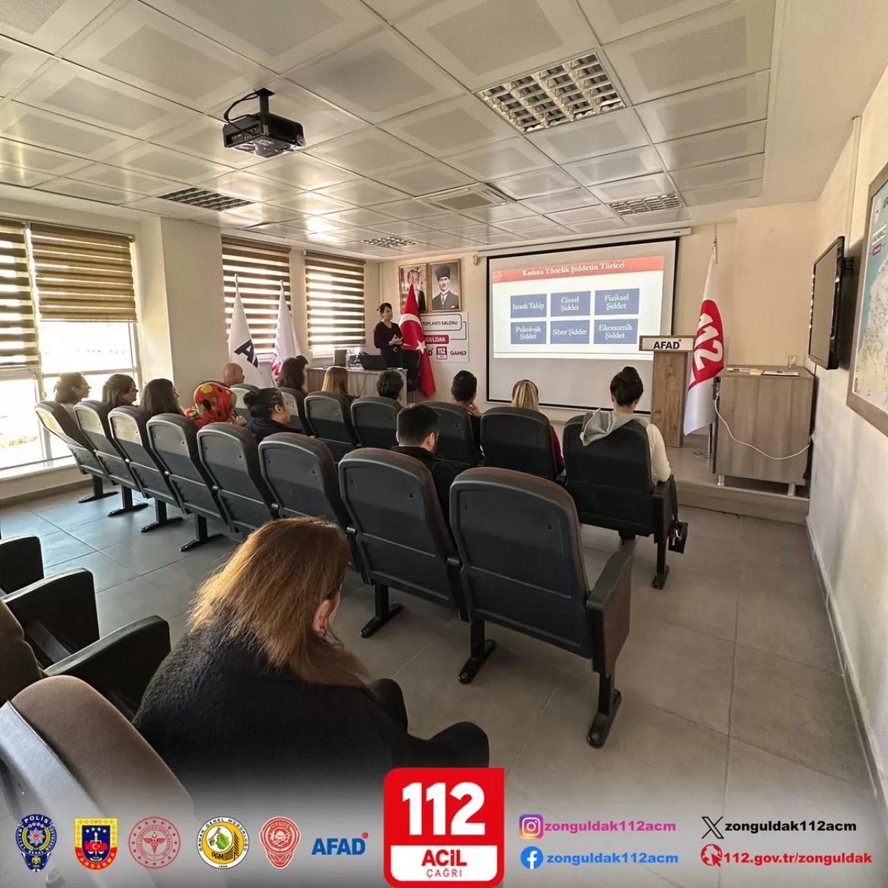 Zonguldak'ta 112 Acil Çağrı Merkezi Personeline Şiddetle Mücadele Semineri