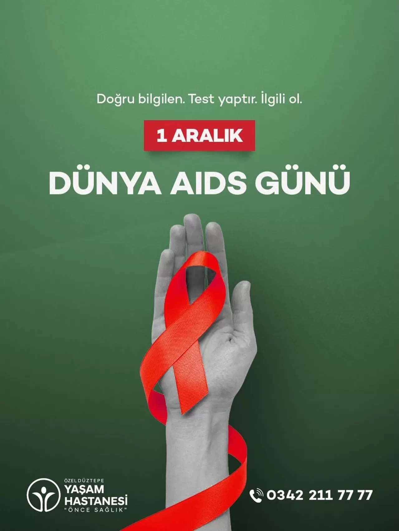 Gaziantep'te 1 Aralık Dünya AIDS Günü'nde HIV Farkındalığı Vurgulandı