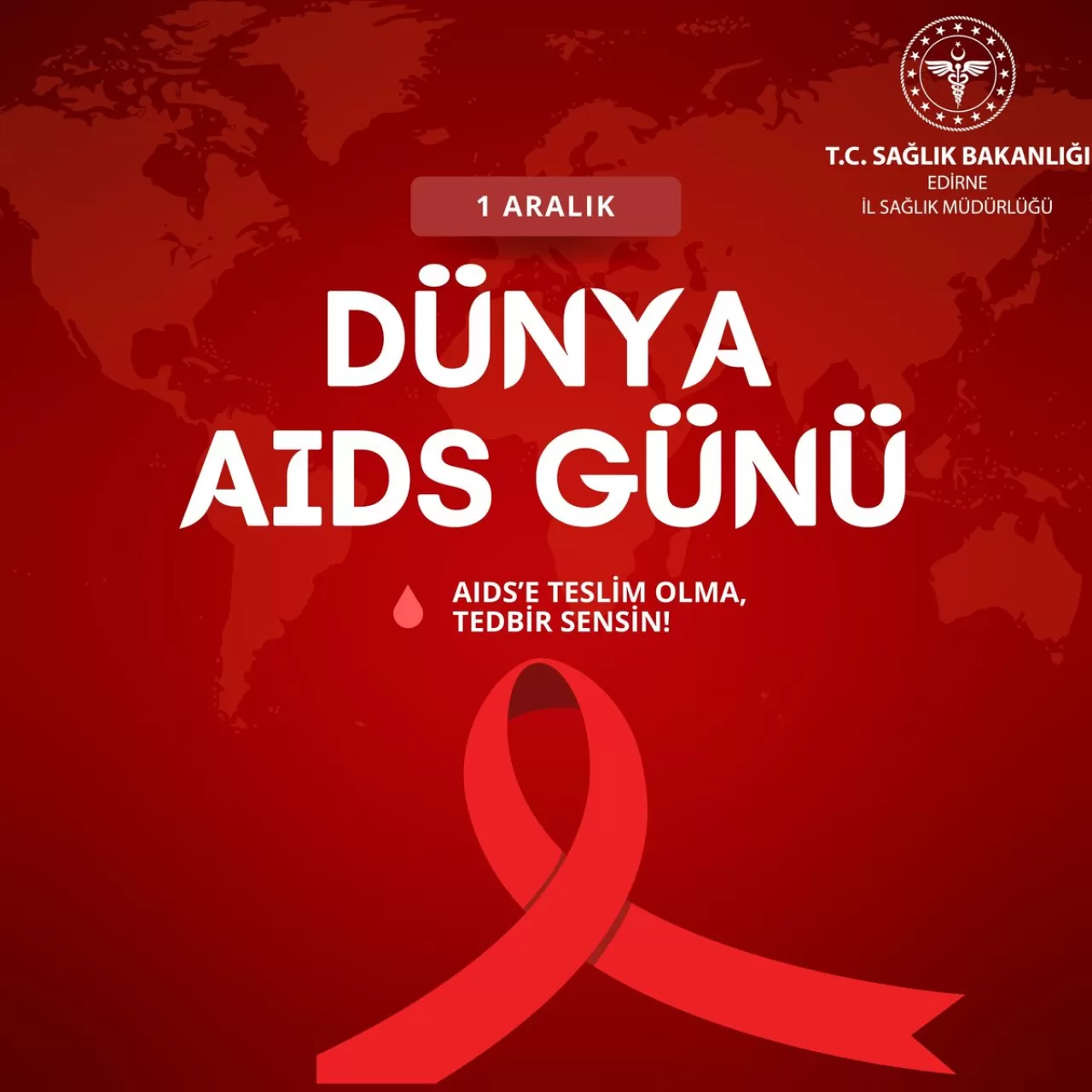 Edirne'de 1 Aralık Dünya AIDS Günü'nde Farkındalık Vurgusu