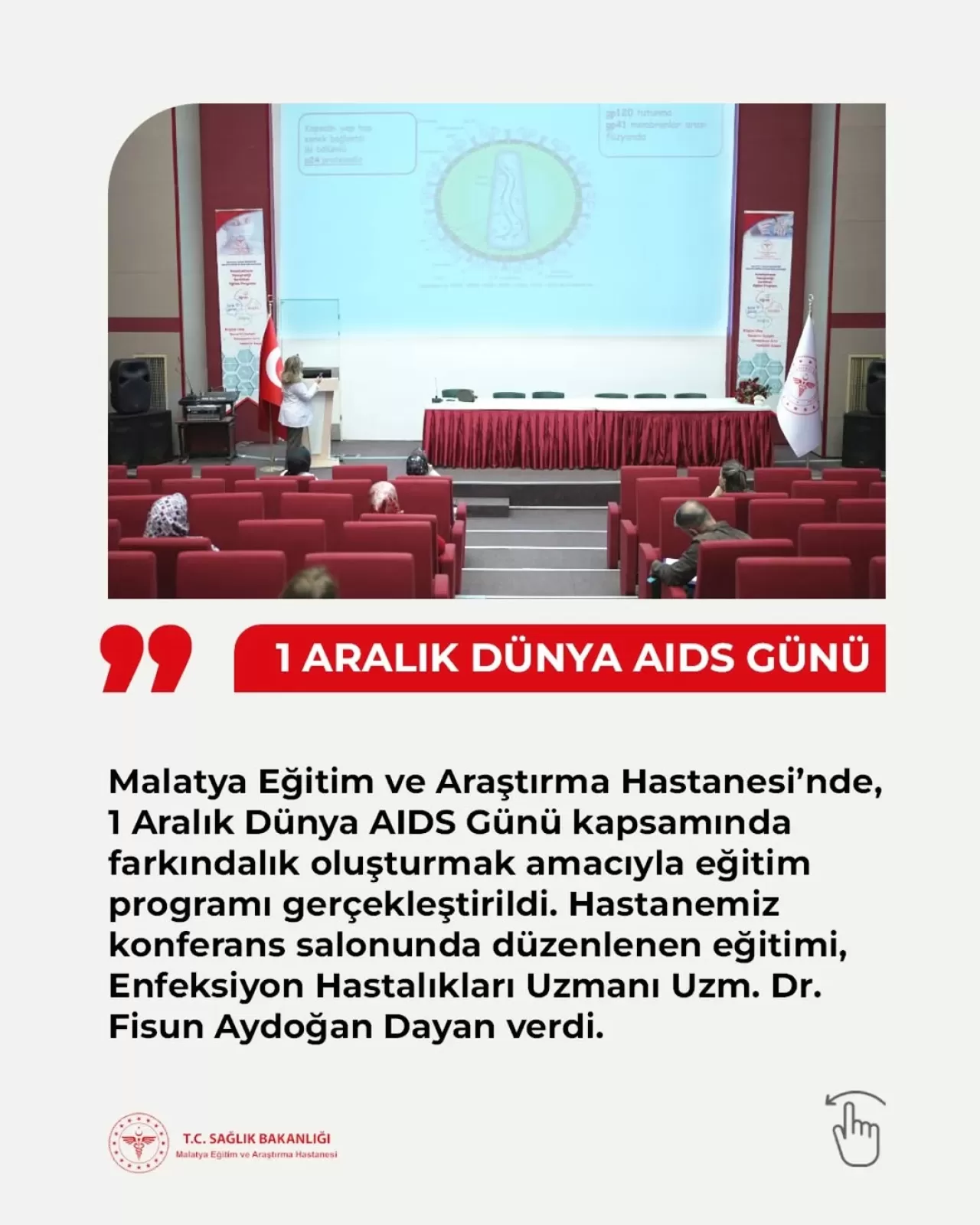 Malatya Eğitim ve Araştırma Hastanesi'nde Dünya AIDS Günü Eğitimi