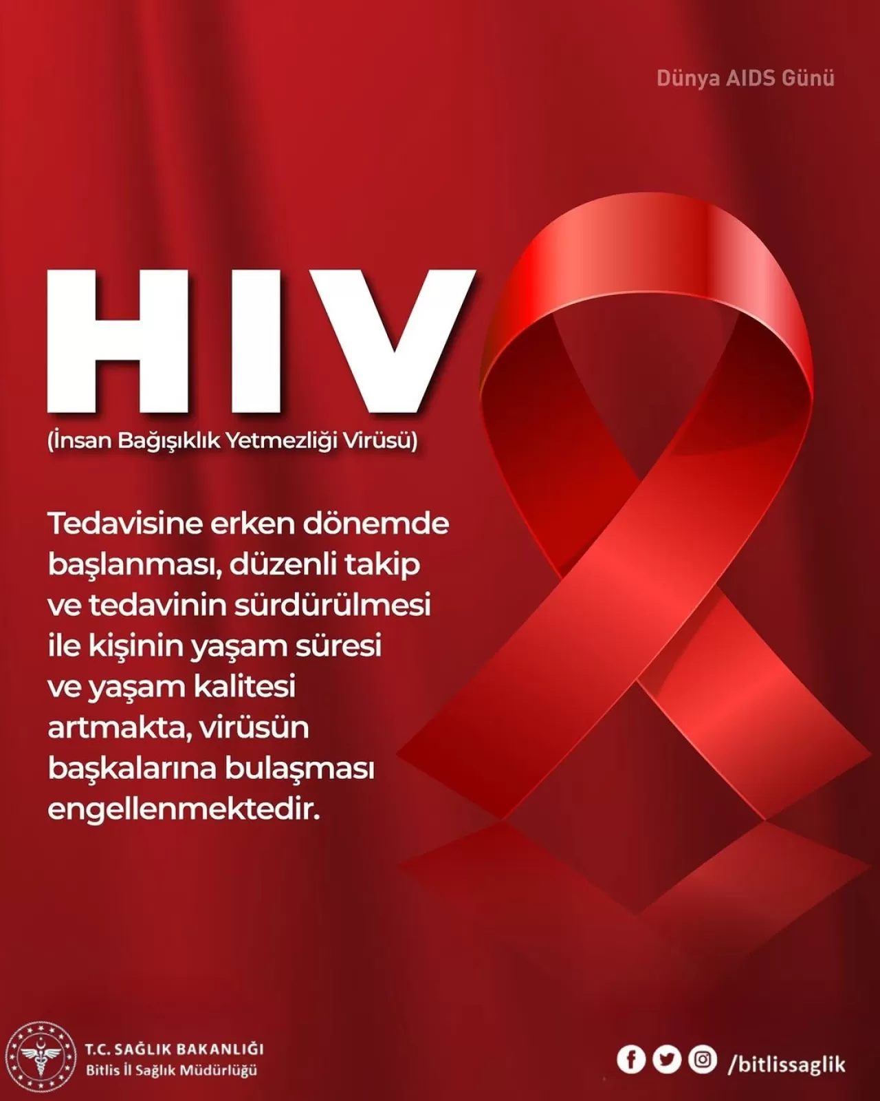 Bitlis'te Dünya AIDS Günü: Erken Tanı ve Tedavinin Önemi Vurgulandı