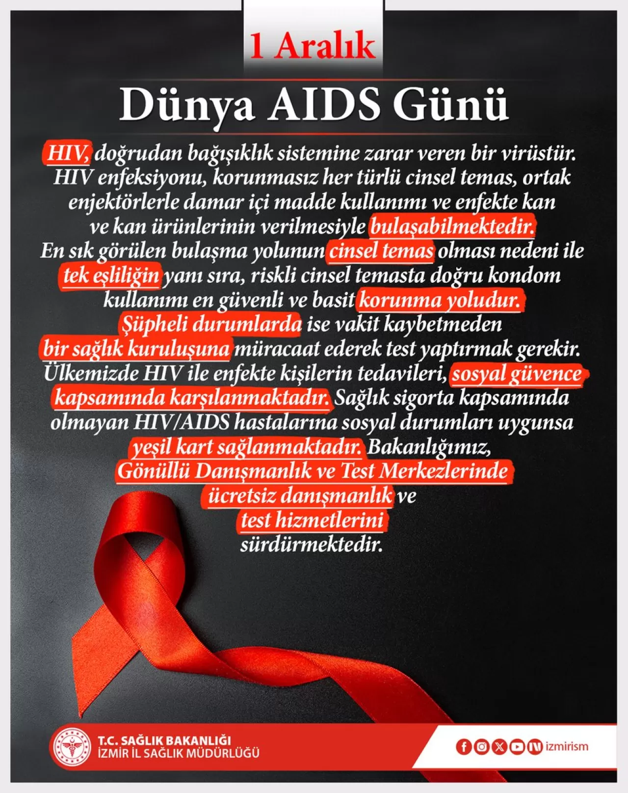 İzmir'de HIV/AIDS Farkındalığı: Tedavi Sosyal Güvence Kapsamında