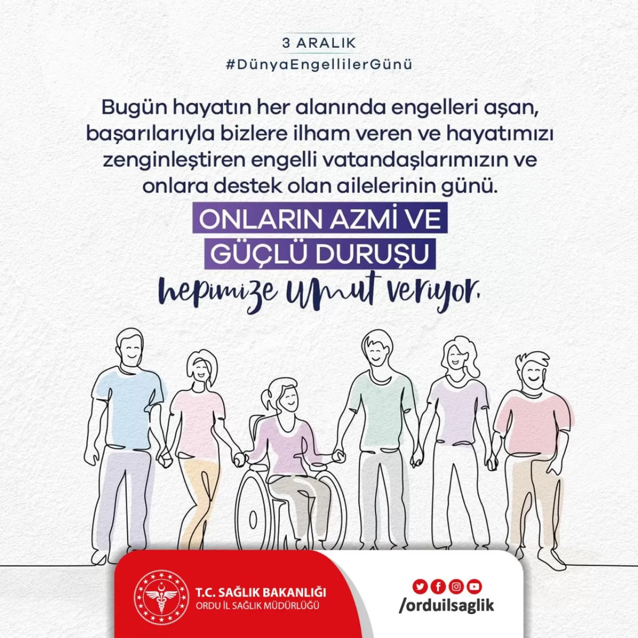 Ordu'da 3 Aralık Dünya Engelliler Günü Mesajı: 