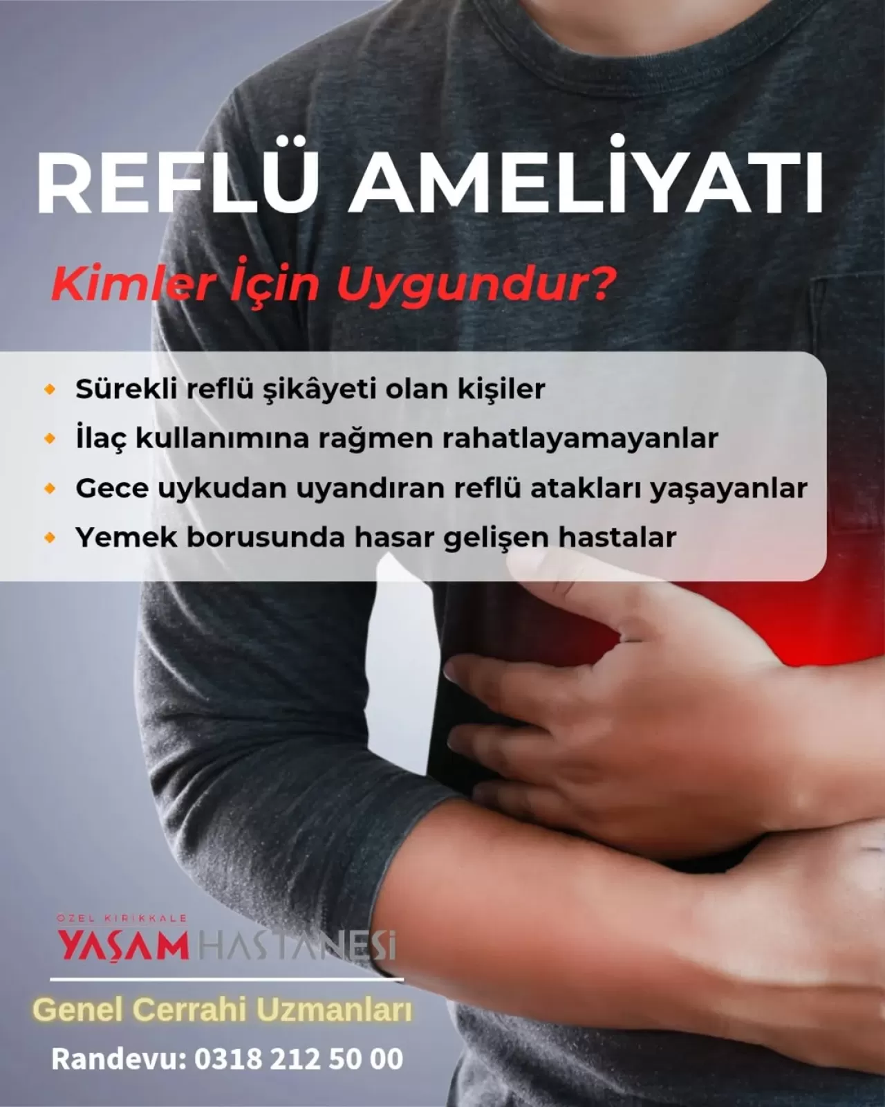 Kırıkkale'de Reflü Ameliyatı ile Kalıcı Çözüm: Laparoskopik Yöntem