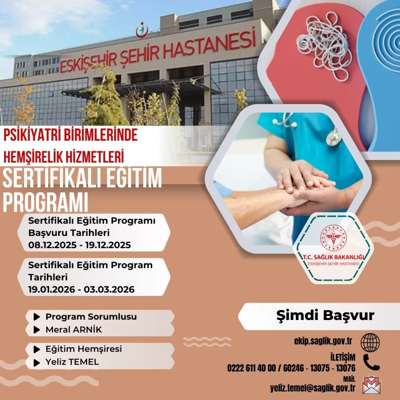 Eskişehir Şehir Hastanesi'nde Psikiyatri Hemşireliği Eğitim Programı Başvuruları Başladı