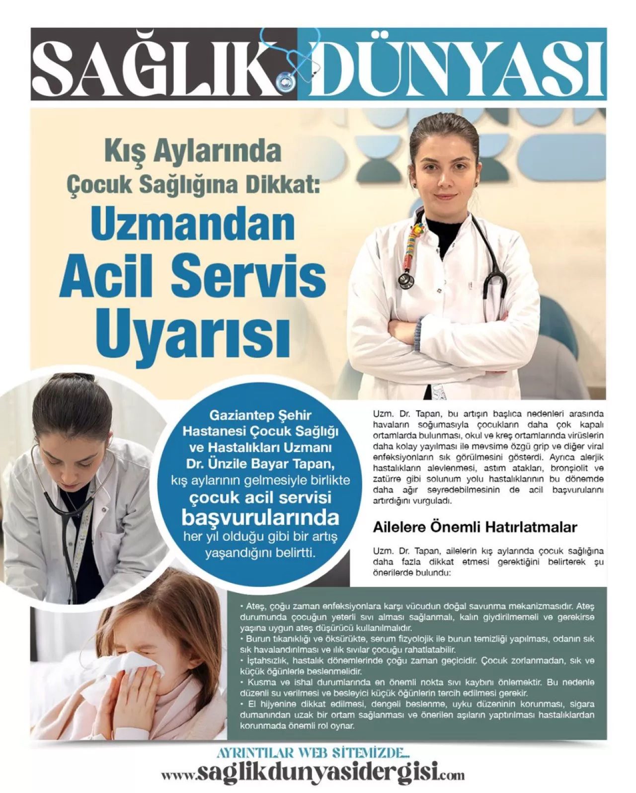 Gaziantep'te Kış Aylarında Çocuk Acil Servislerine Yoğun Başvuru