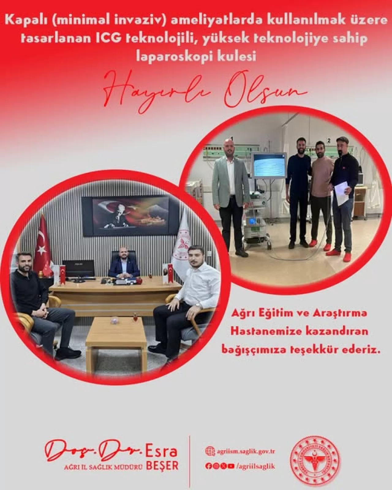 Ağrı Eğitim ve Araştırma Hastanesi'ne Yüksek Teknolojili Cerrahi Cihaz